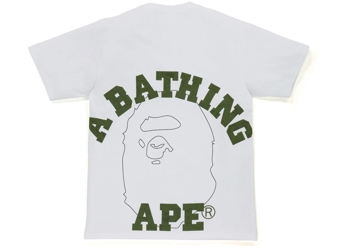 BAPE Line 1st Camo Face Over College Tee White/Green