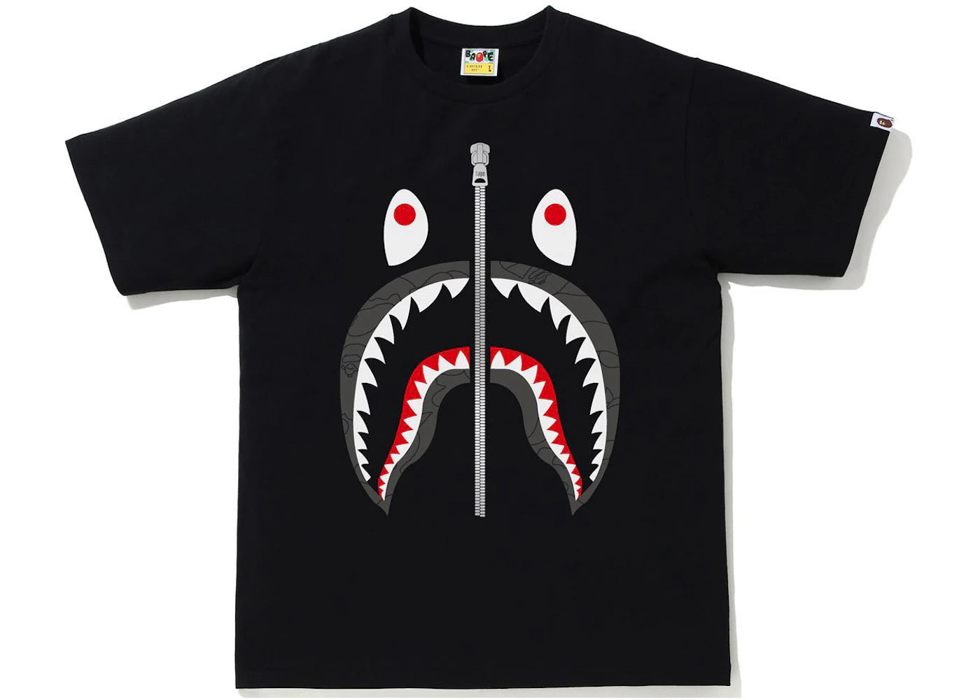 BAPE Line 1st Camo Shark Tee Black/Black