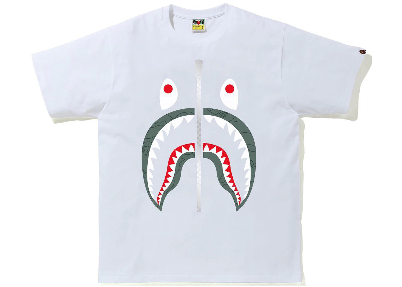 BAPE Line 1st Camo Shark Tee White/Green