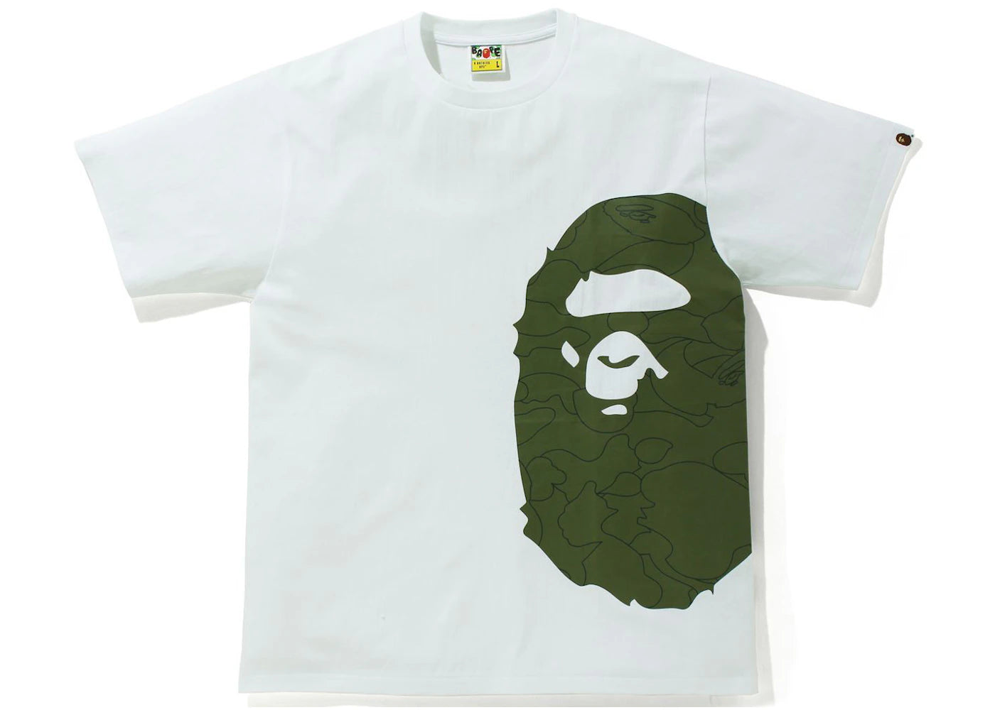 BAPE Line 1st Camo Side Big Ape Head Tee White/Green