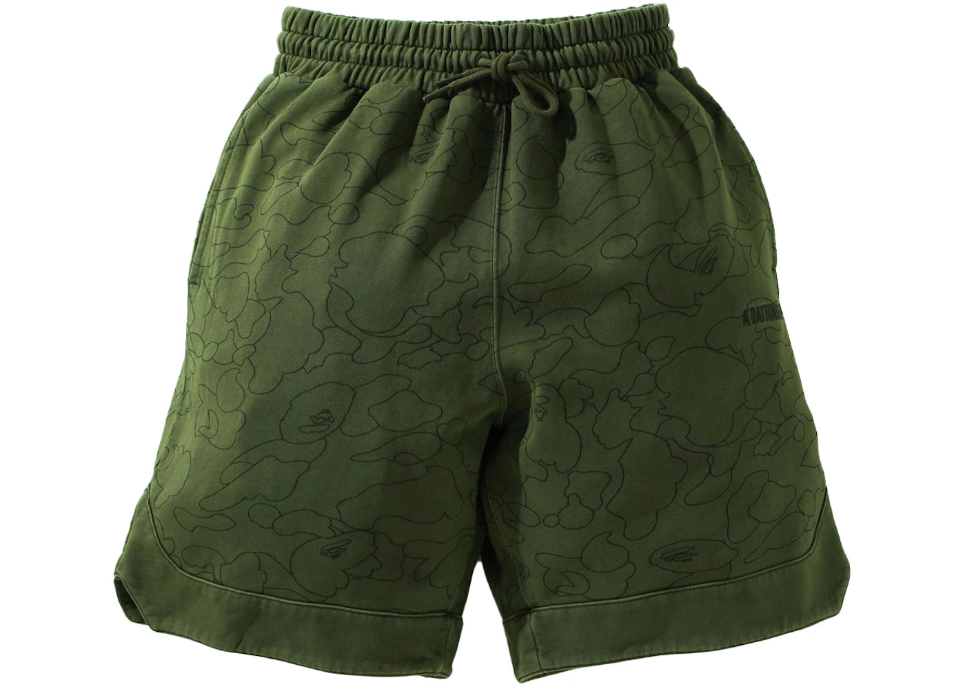 BAPE Line 1st Camo Washed Sweat Wide Fit Basketball Shorts Olivedrab