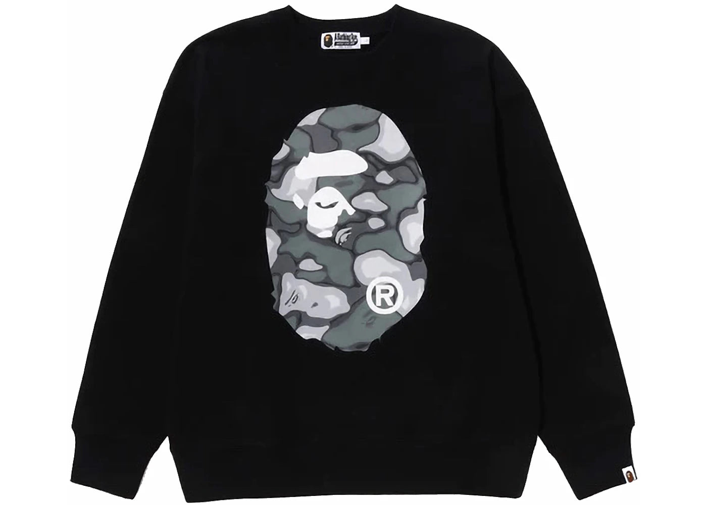 BAPE Liquid Camo Ape Head Relaxed Fit Crewneck Black
