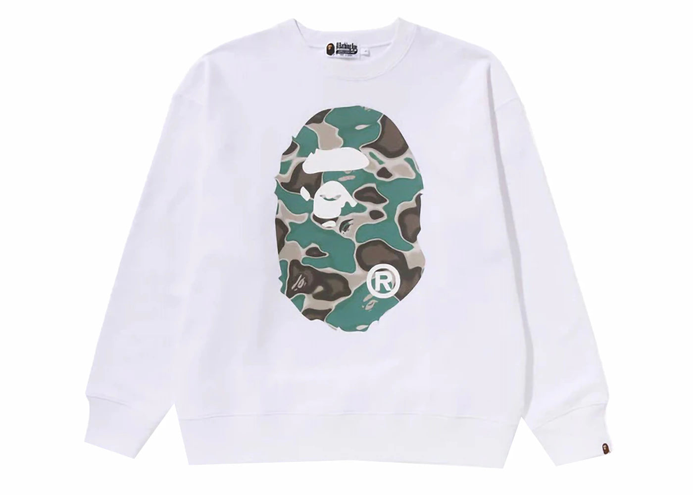 BAPE Liquid Camo Ape Head Relaxed Fit Crewneck White