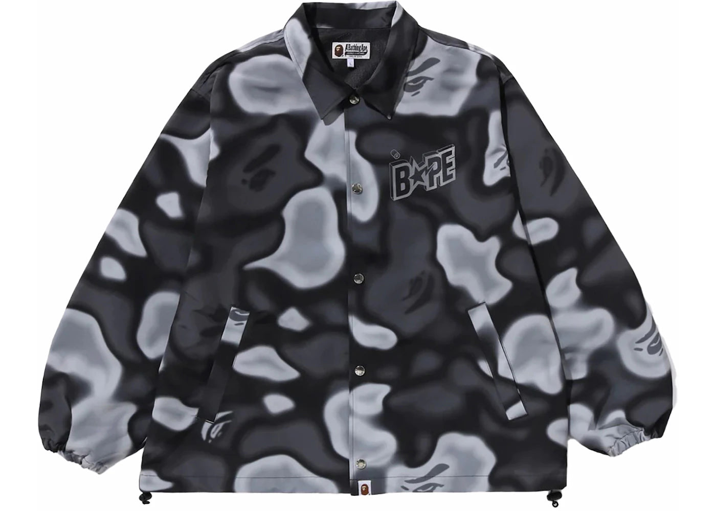 BAPE Liquid Camo Bape Sta Relaxed Fit Coach Jacket Black