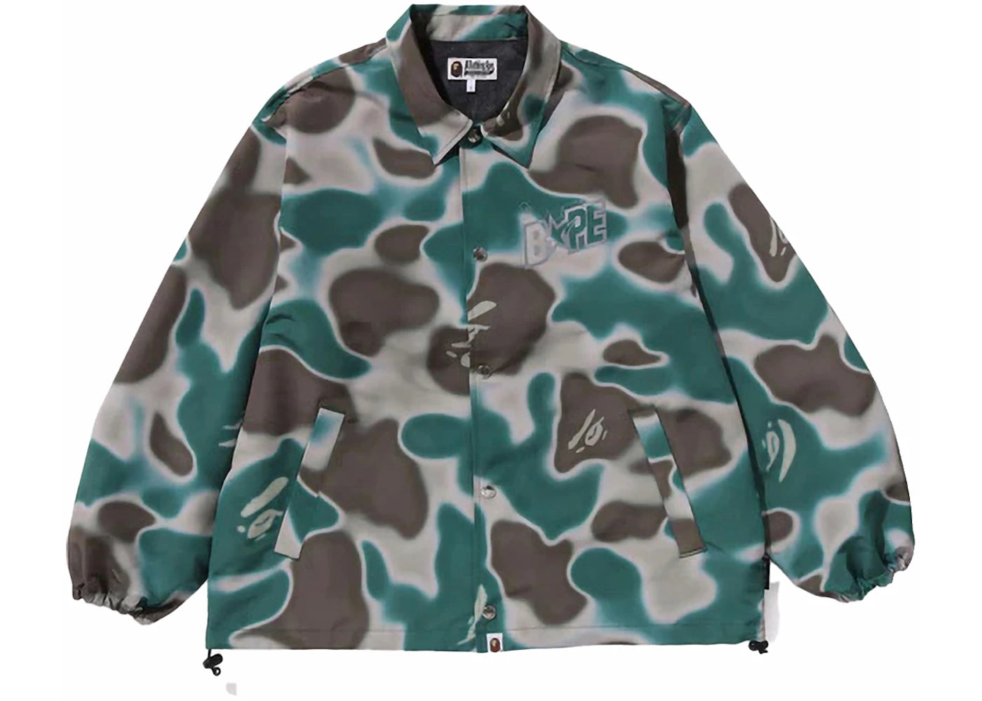 BAPE Liquid Camo Bape Sta Relaxed Fit Coach Jacket Olivedrab