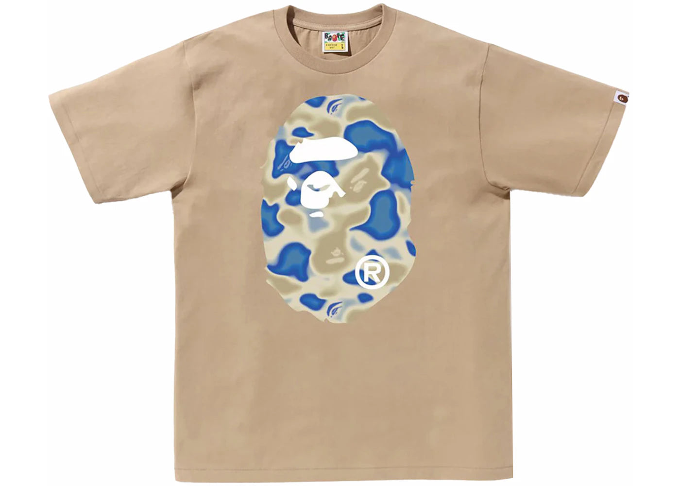 BAPE Liquid Camo Big Ape Head Tee Beige