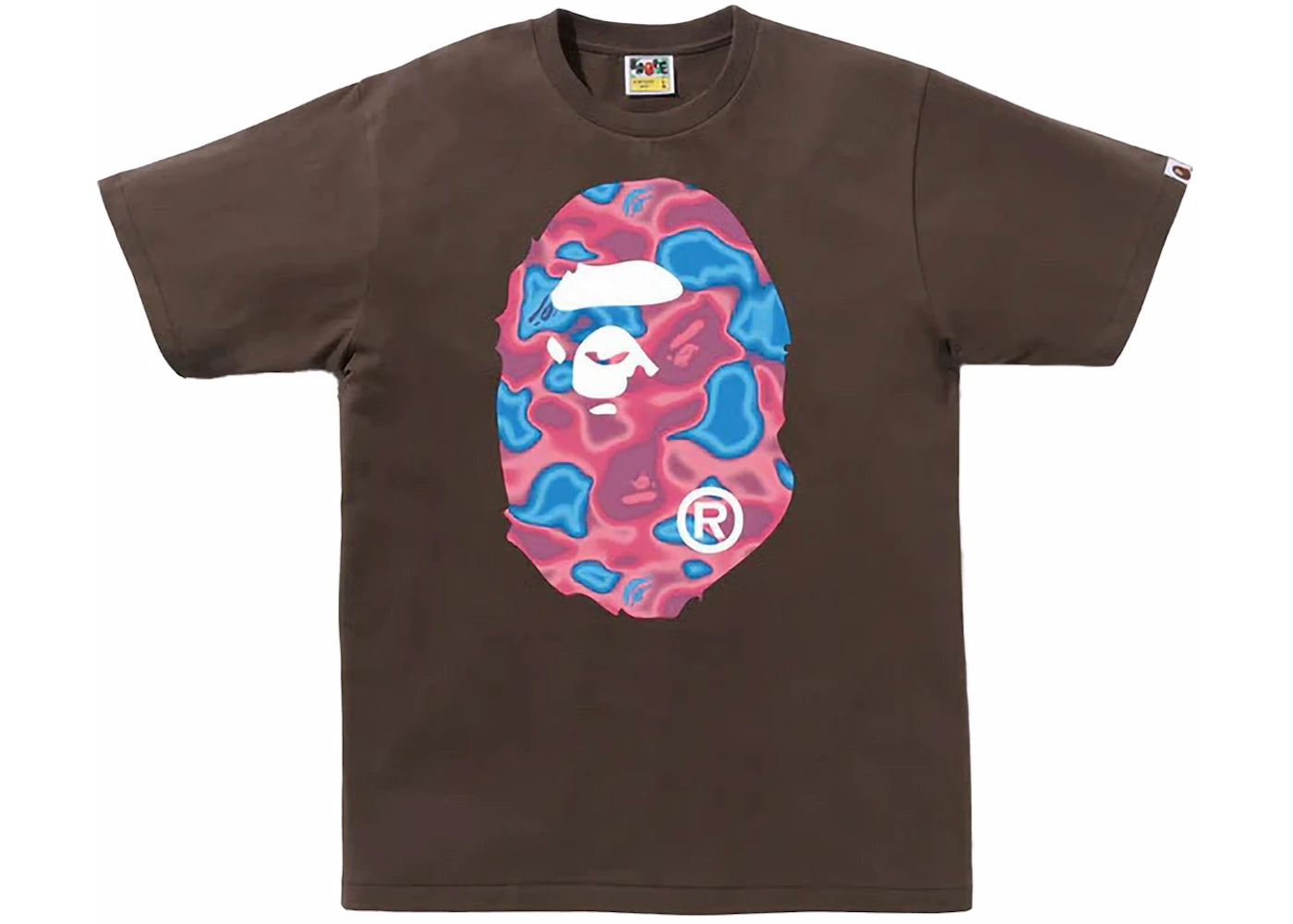 BAPE Liquid Camo Big Ape Head Tee Brown