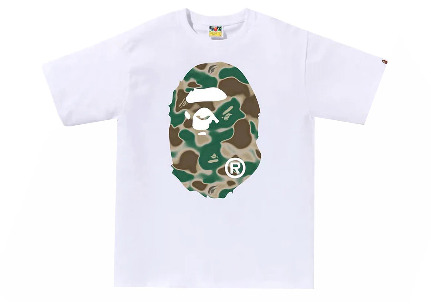 BAPE Liquid Camo Big Ape Head Tee White
