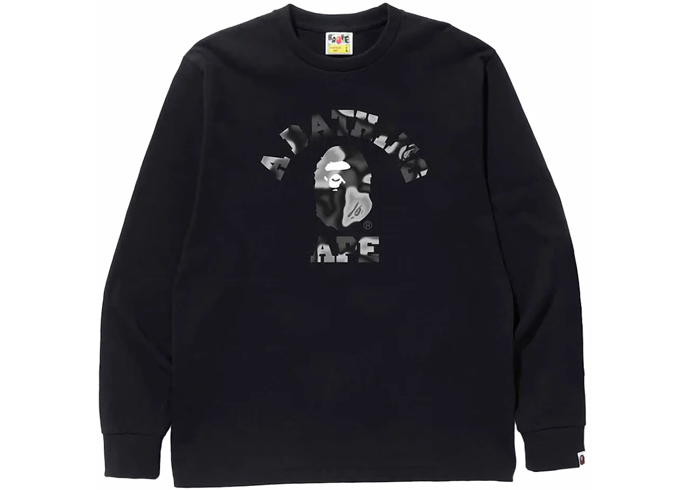 BAPE Liquid Camo College L/S Tee Black