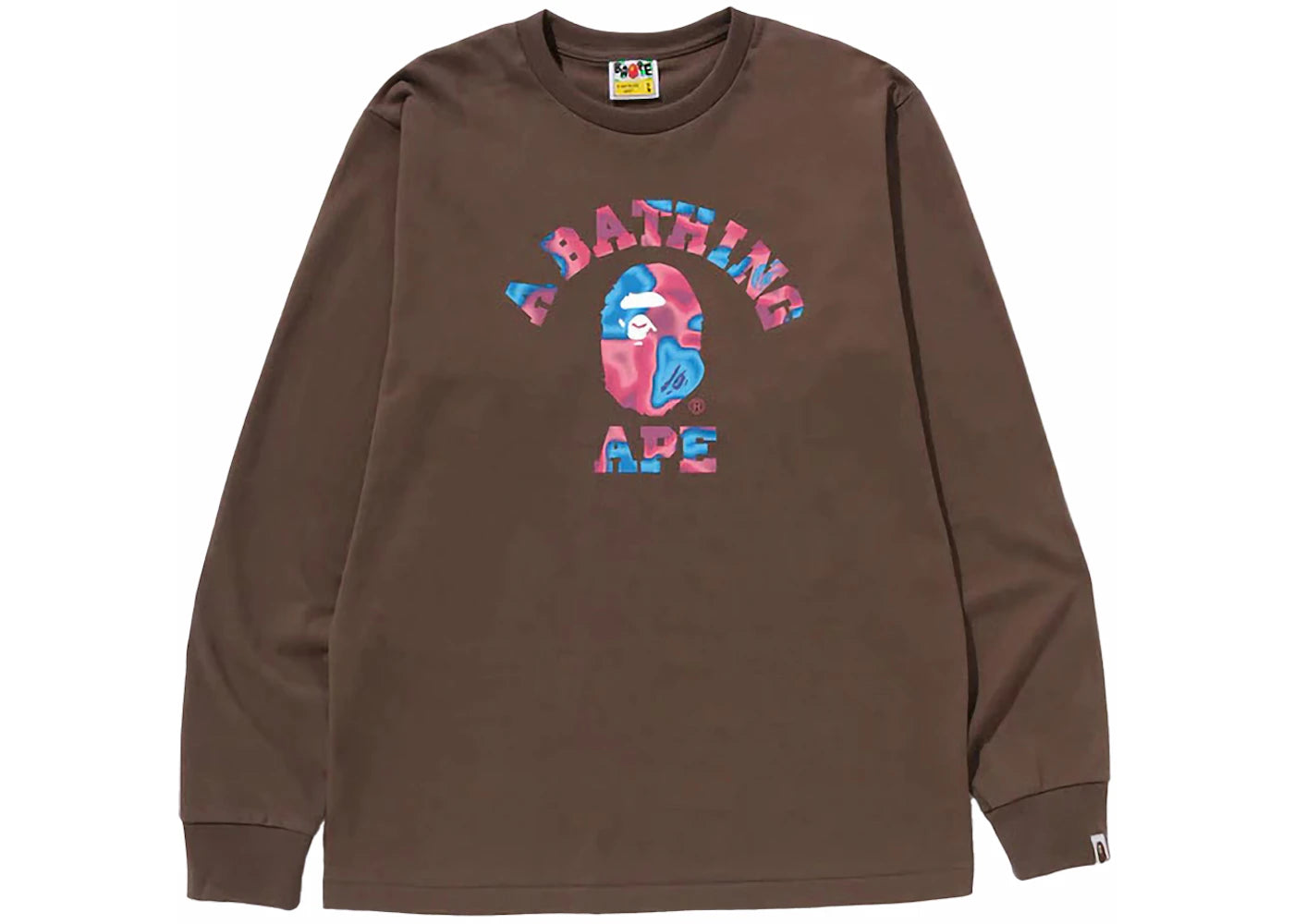 BAPE Liquid Camo College L/S Tee Brown