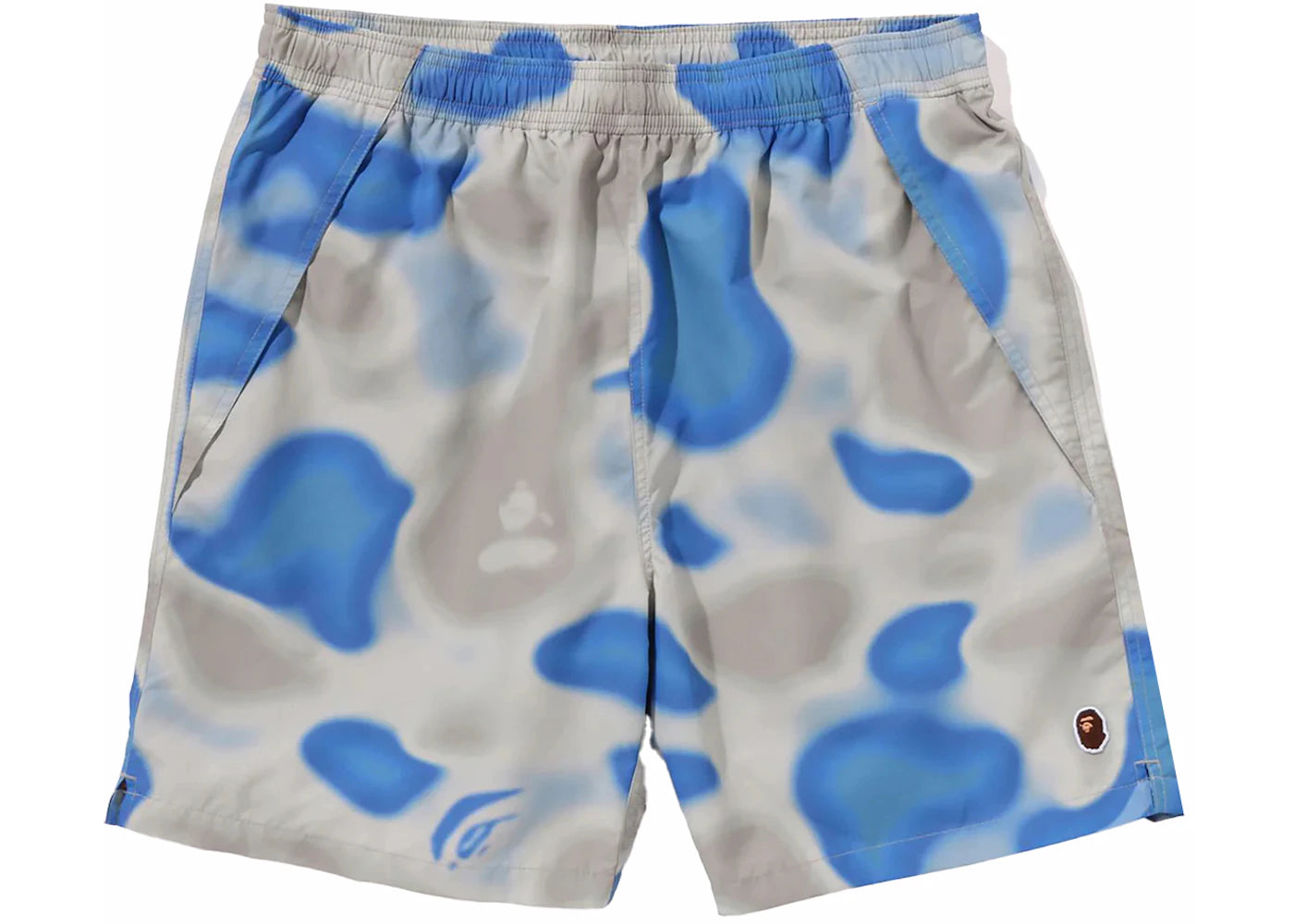 BAPE Liquid Camo One Point Beach Shorts Blue