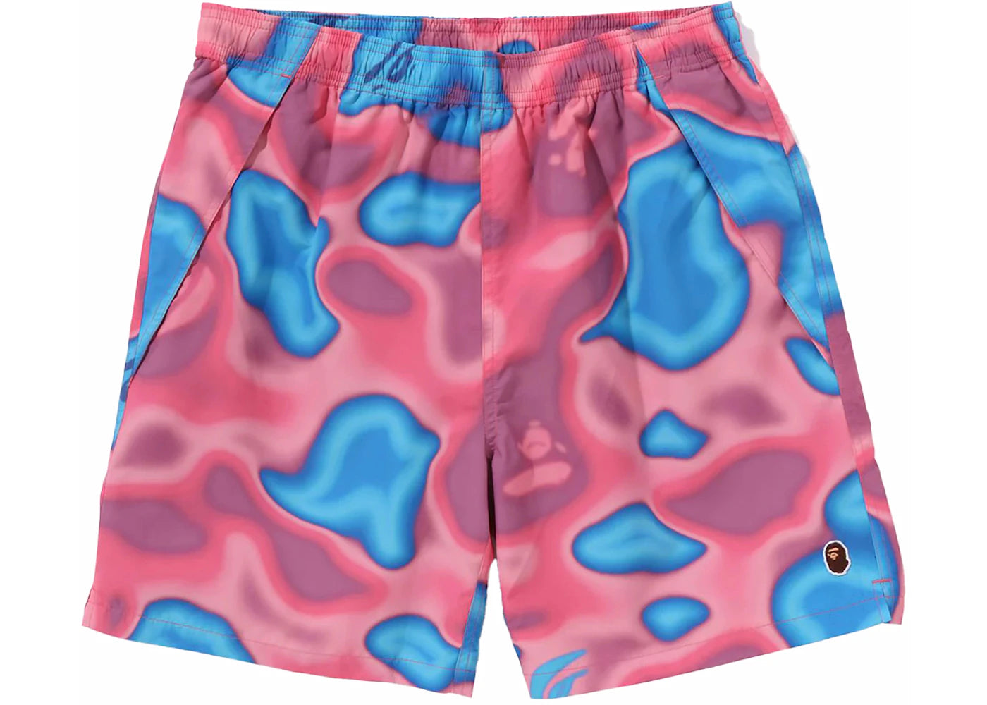 BAPE Liquid Camo One Point Beach Shorts Pink