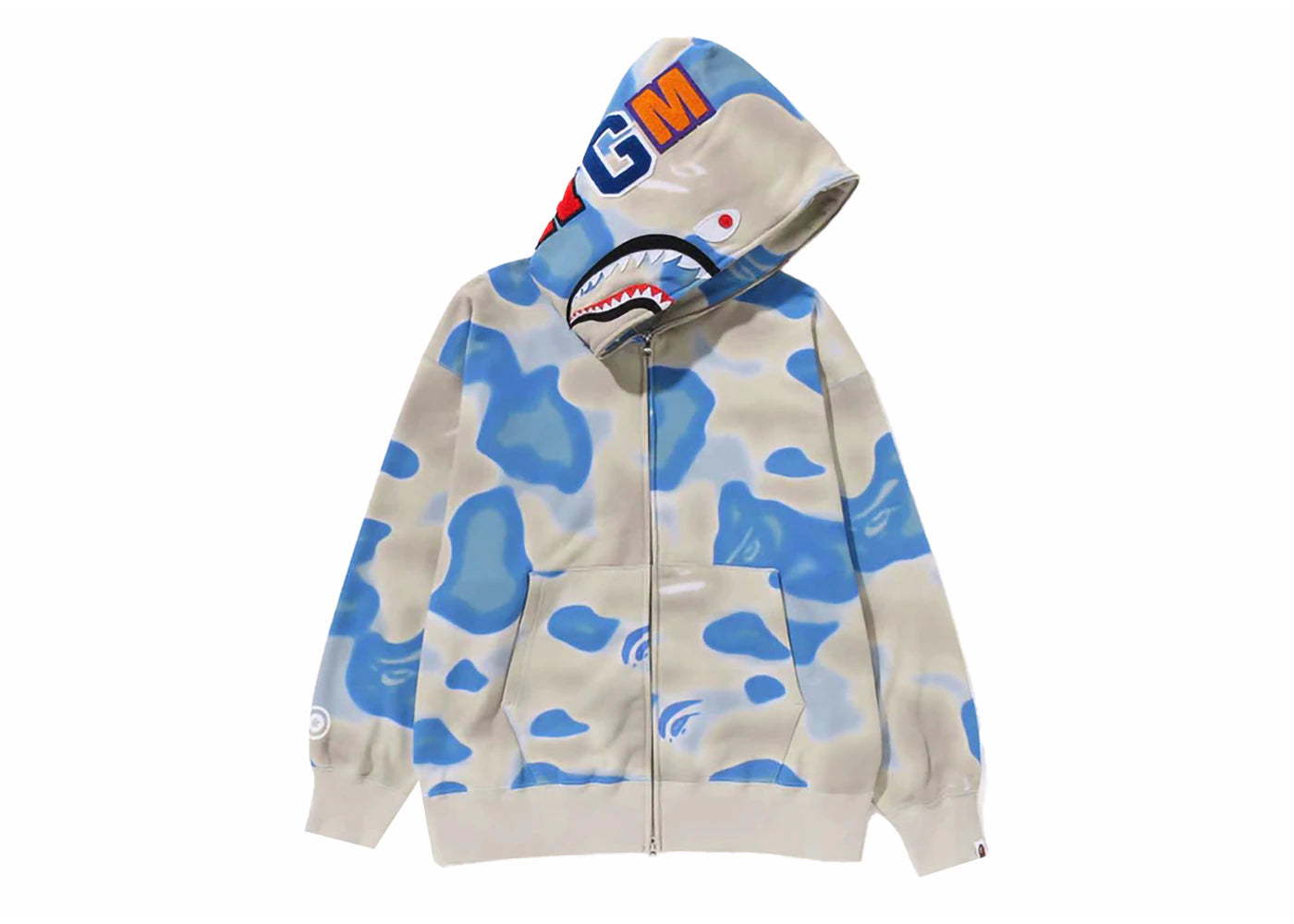 BAPE Liquid Camo Shark Relaxed Fit Full Zip Hoodie Blue