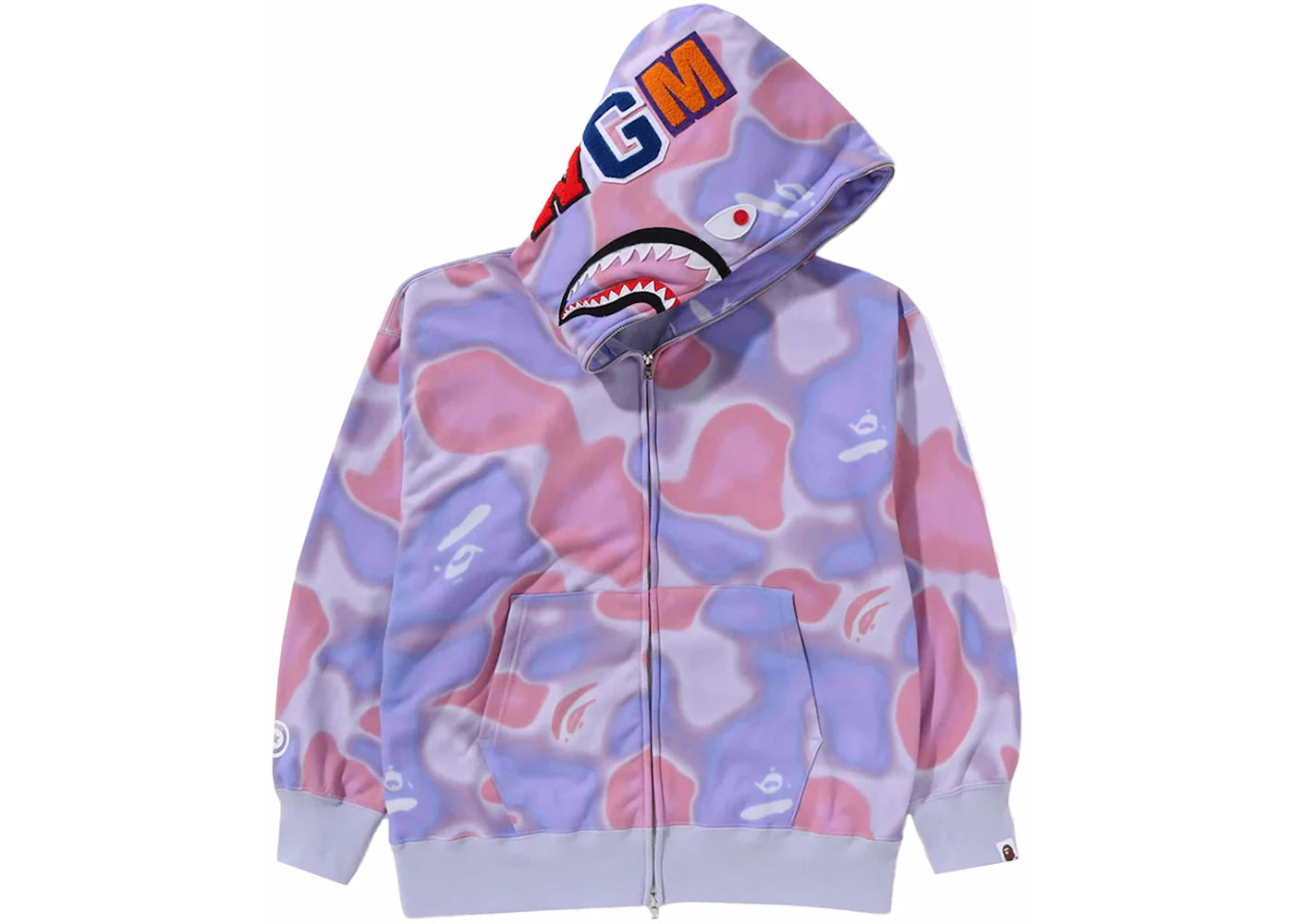 BAPE Liquid Camo Shark Relaxed Fit Full Zip Hoodie Purple