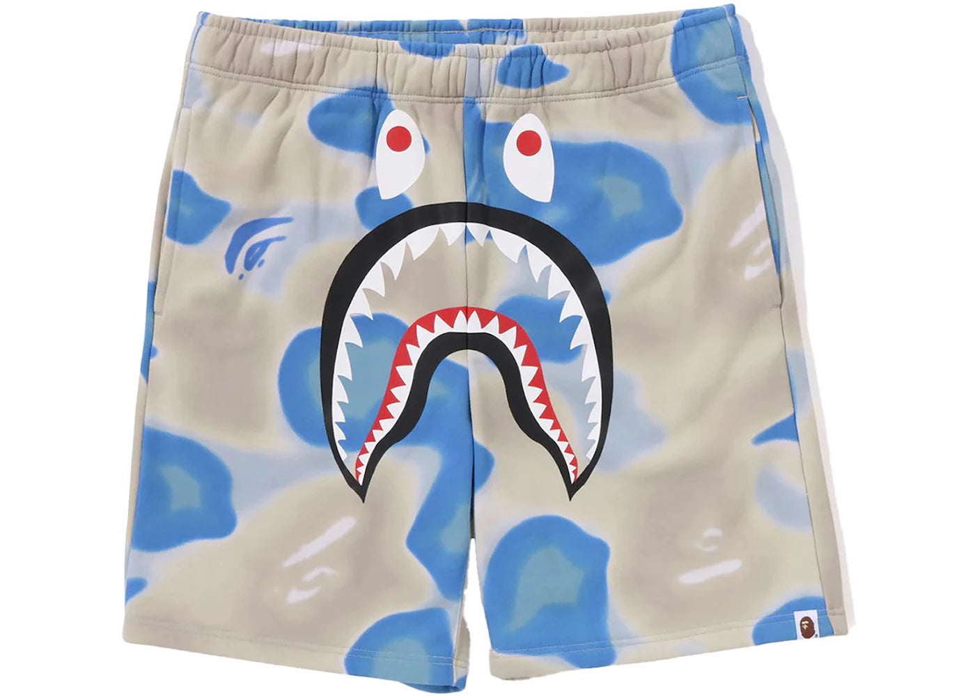 BAPE Liquid Camo Shark Sweat Shorts Blue