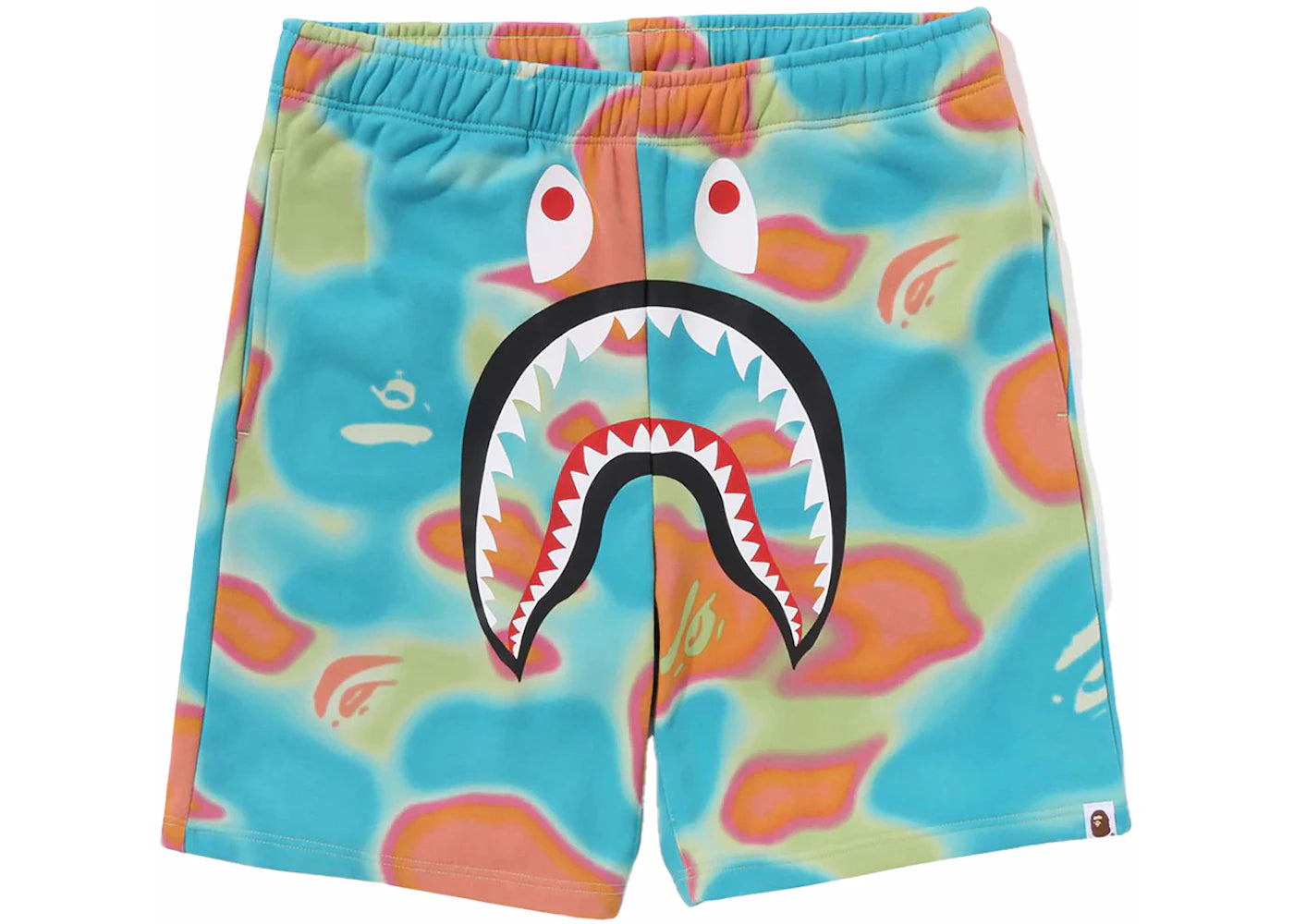 BAPE Liquid Camo Shark Sweat Shorts Green