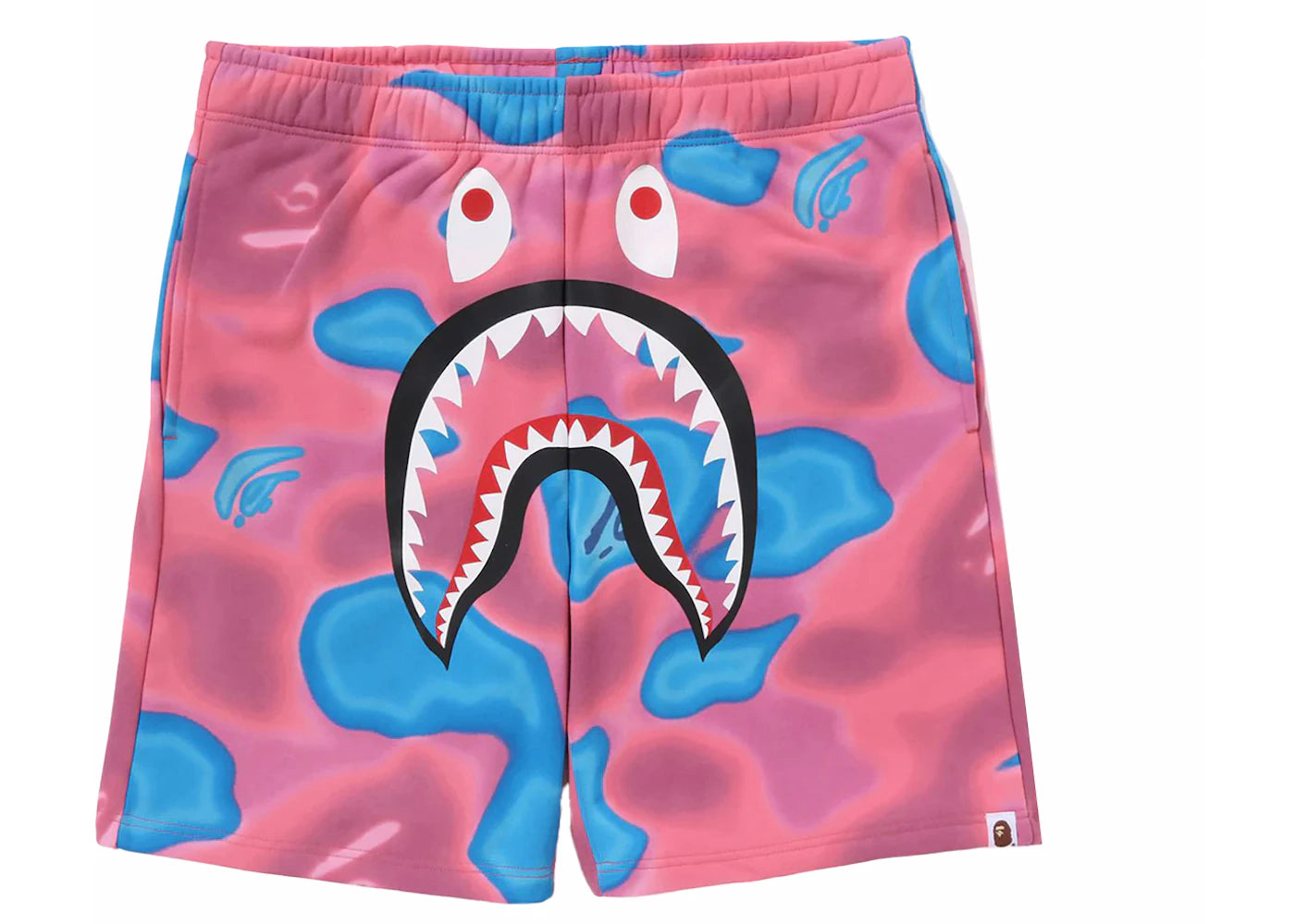 BAPE Liquid Camo Shark Sweat Shorts Pink