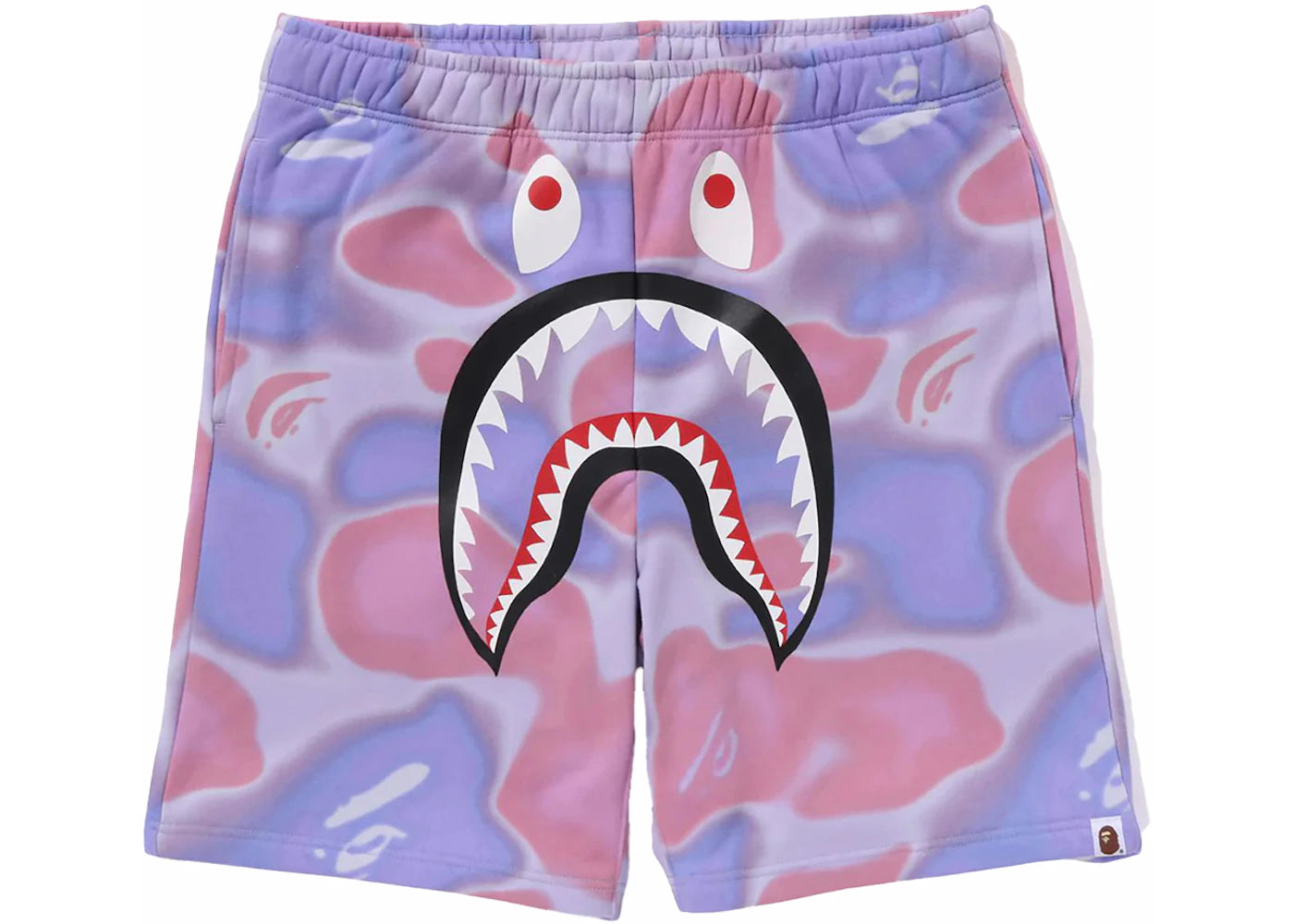 BAPE Liquid Camo Shark Sweat Shorts Purple