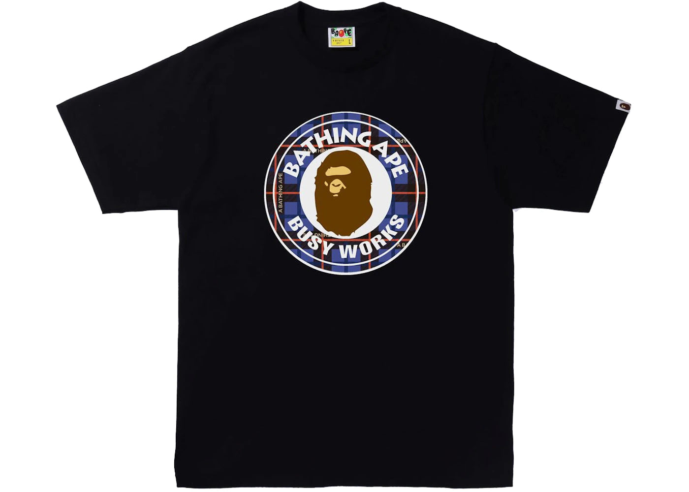 BAPE Logo Check Busy Works Tee Black/Blue