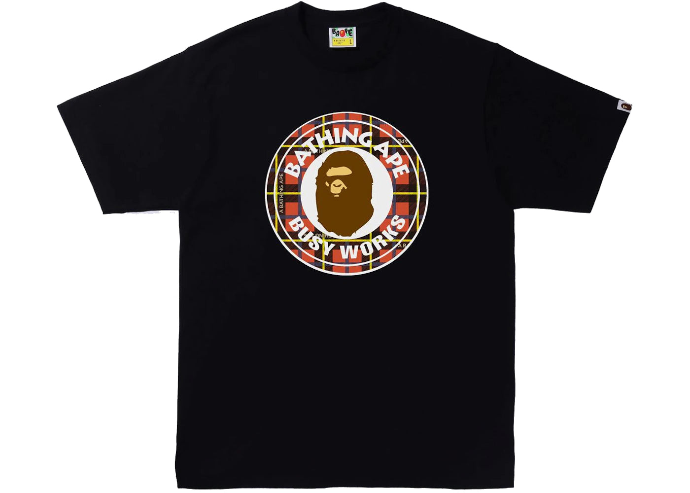 BAPE Logo Check Busy Works Tee Black/Red