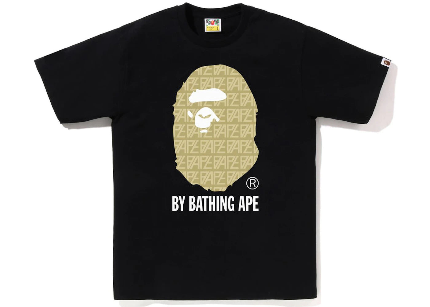 BAPE Logo Monogram By Bathing Ape Tee Black Beige