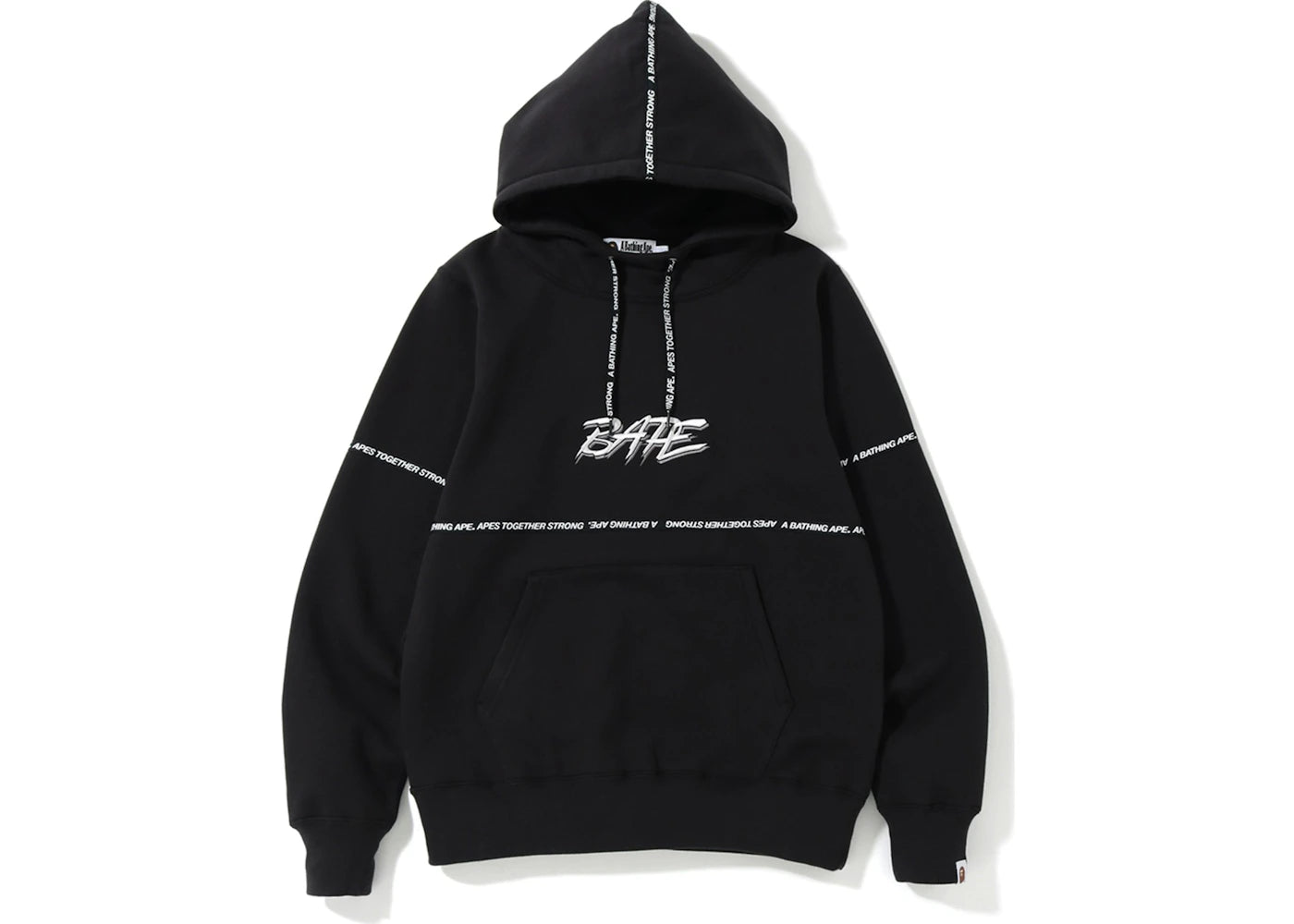 BAPE Logo Tape Pullover Hoodie Black