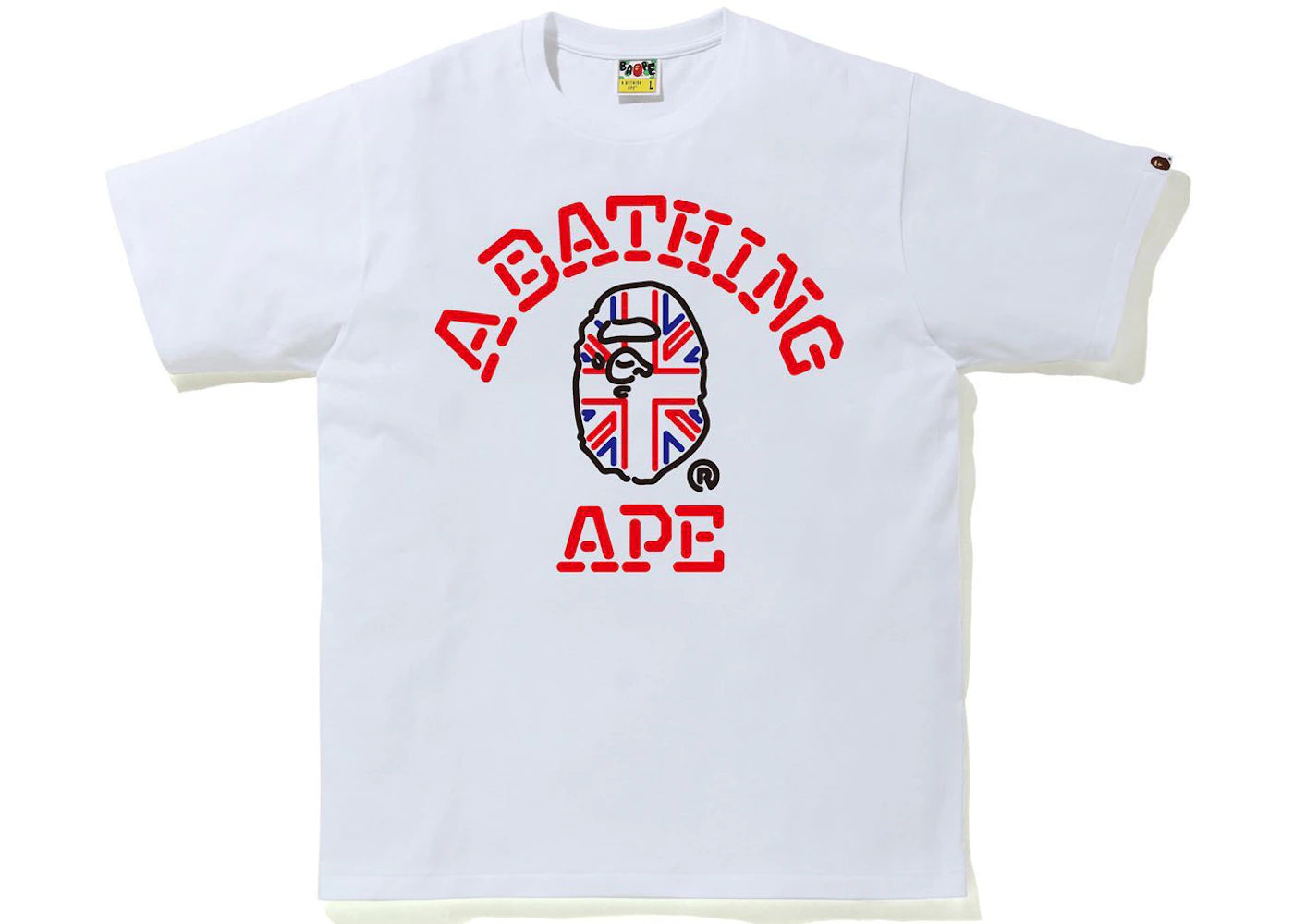 BAPE London Union Jack College Tee White