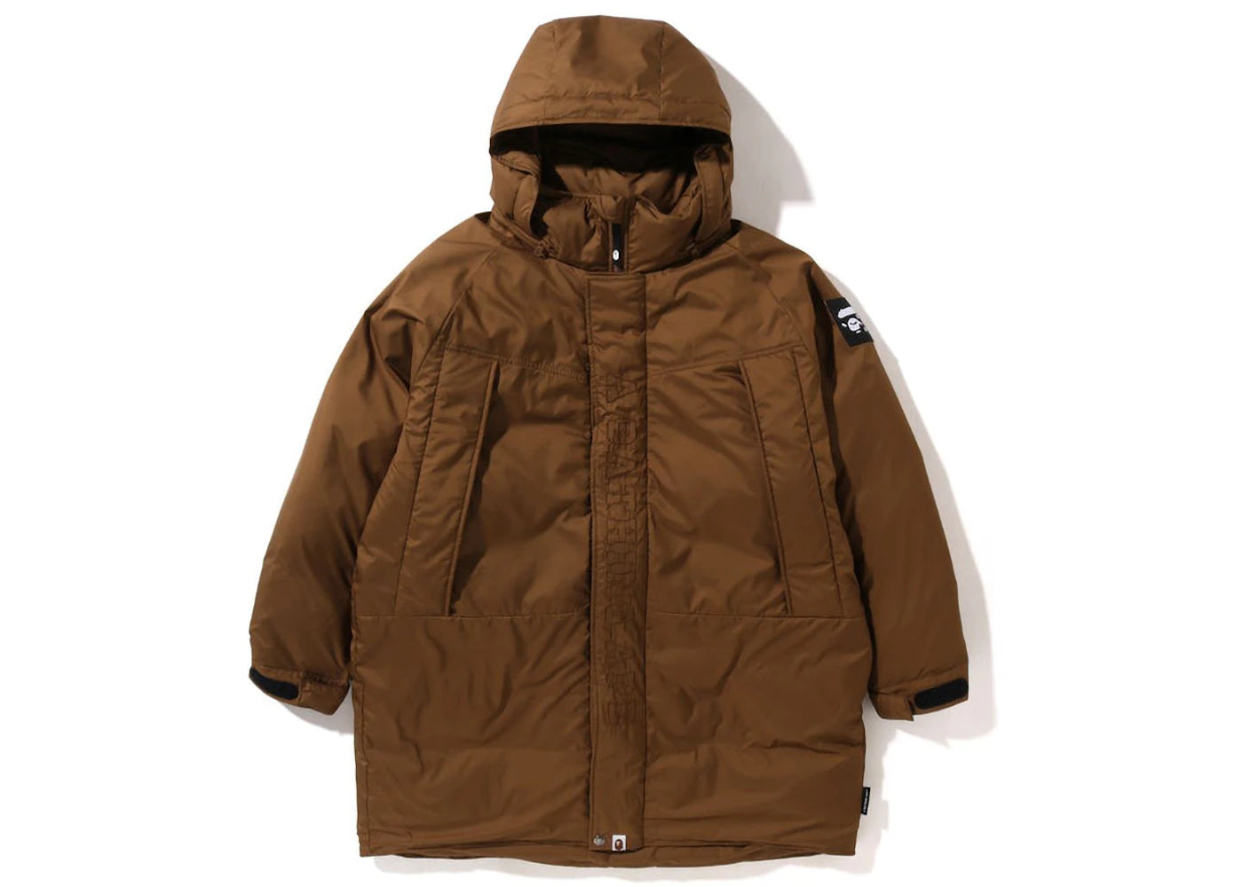 BAPE Long Relaxed Fit Down Jacket Beige
