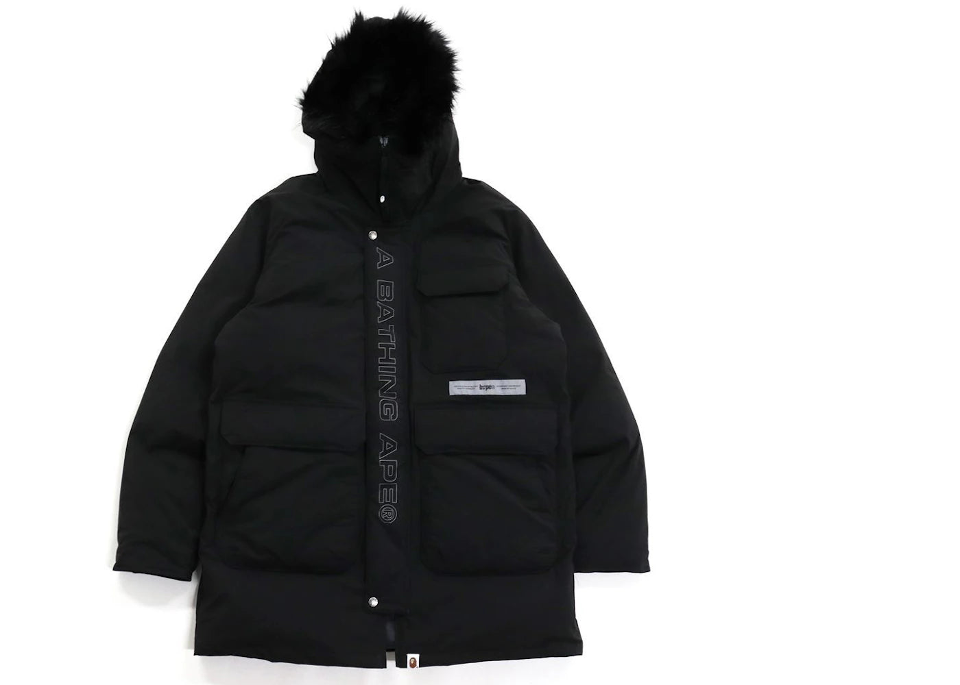 BAPE Loose Fit Long Down Coat Black