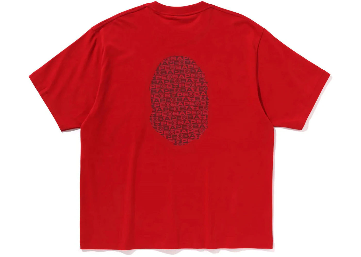 BAPE Lux Sport Pattern Ape Head Relaxed Fit Tee Red