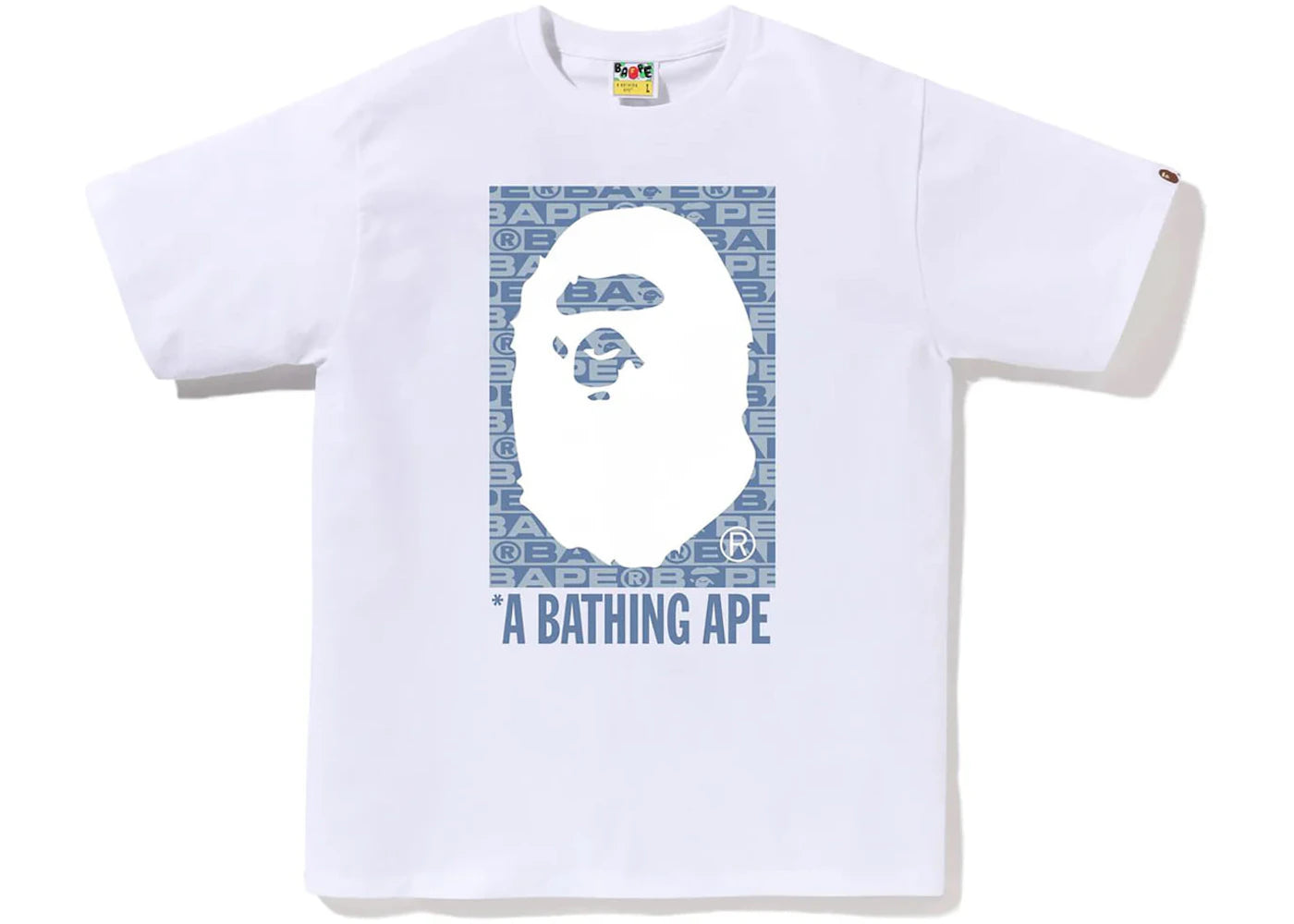 BAPE Lux Sport Pattern Box Ape Head Tee White