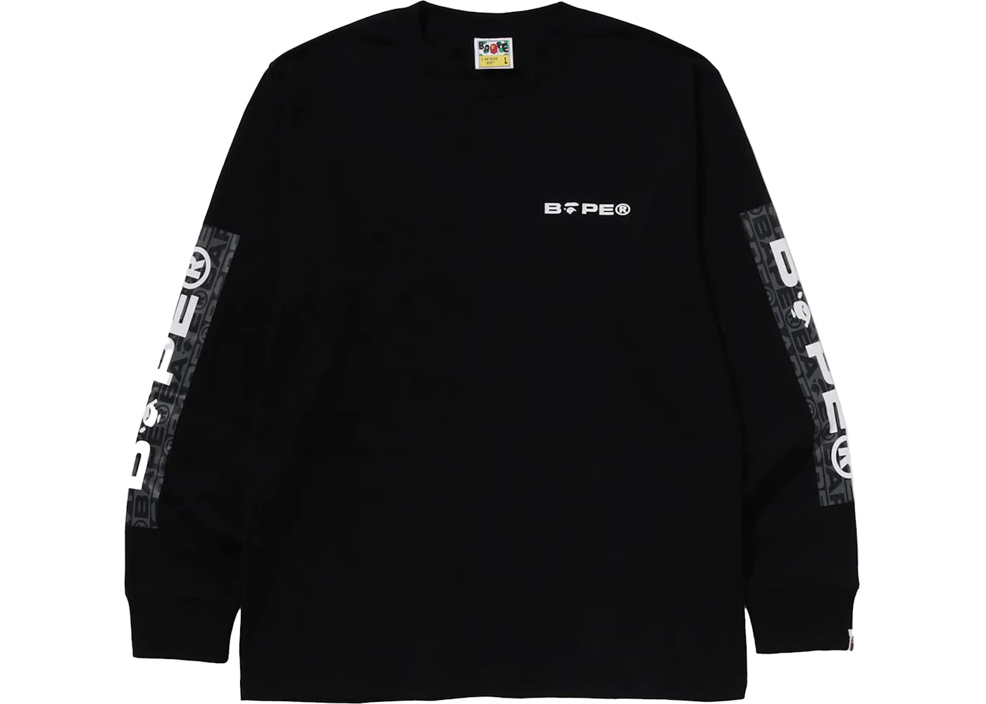 BAPE Lux Sport Pattern Logo L/S Tee Black
