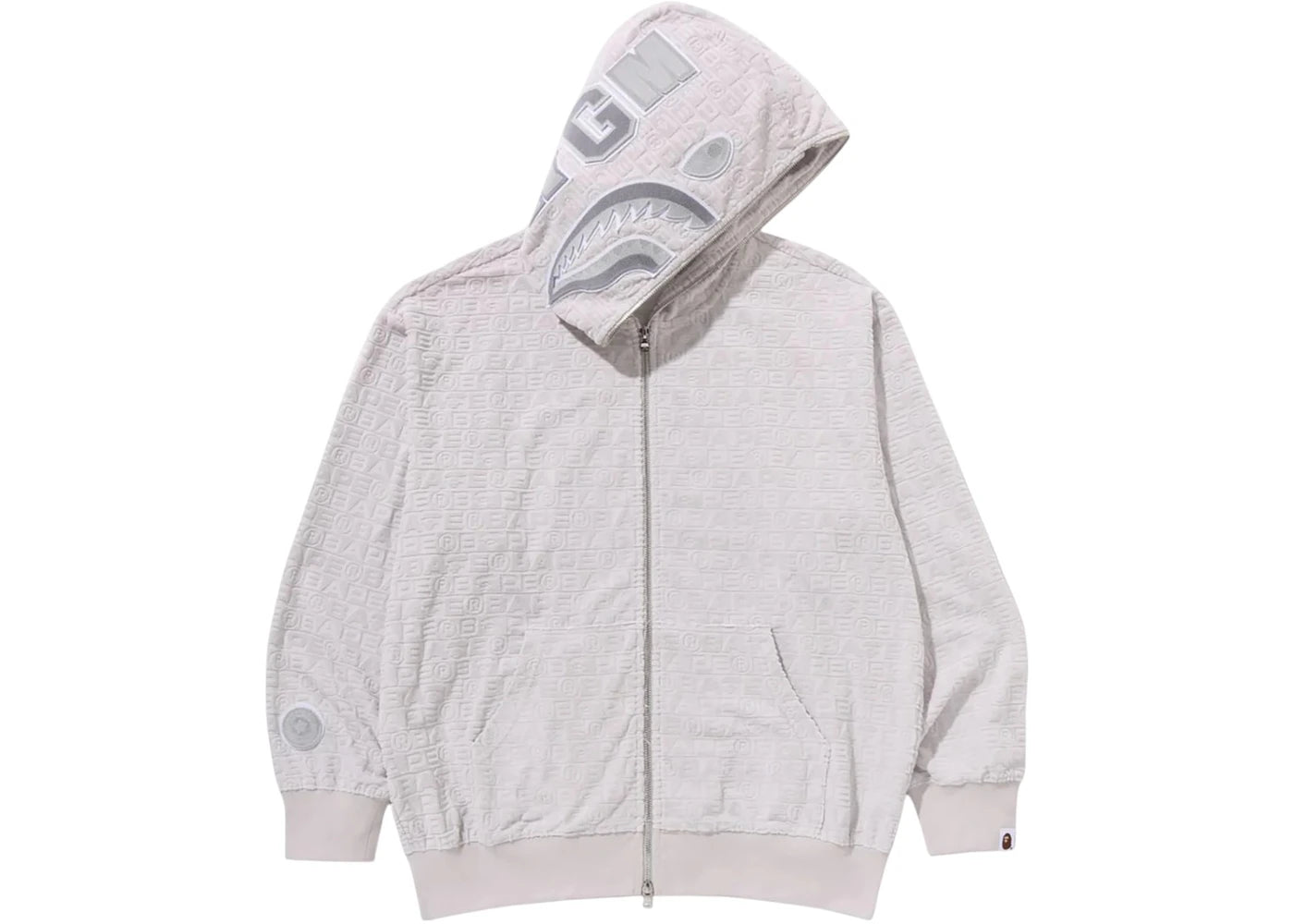 BAPE Lux Sport Pattern Shark Relaxed Fit Full Zip Hoodie Gray