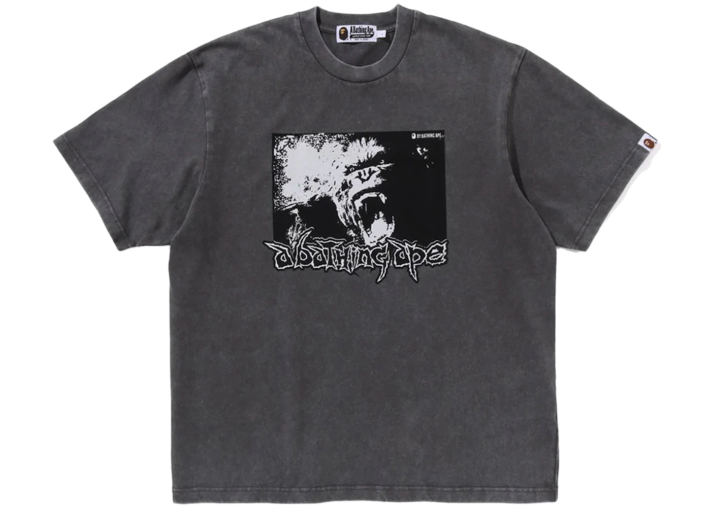 BAPE Mad Ape Graphic Acid Wash Relaxed Fit Tee Black