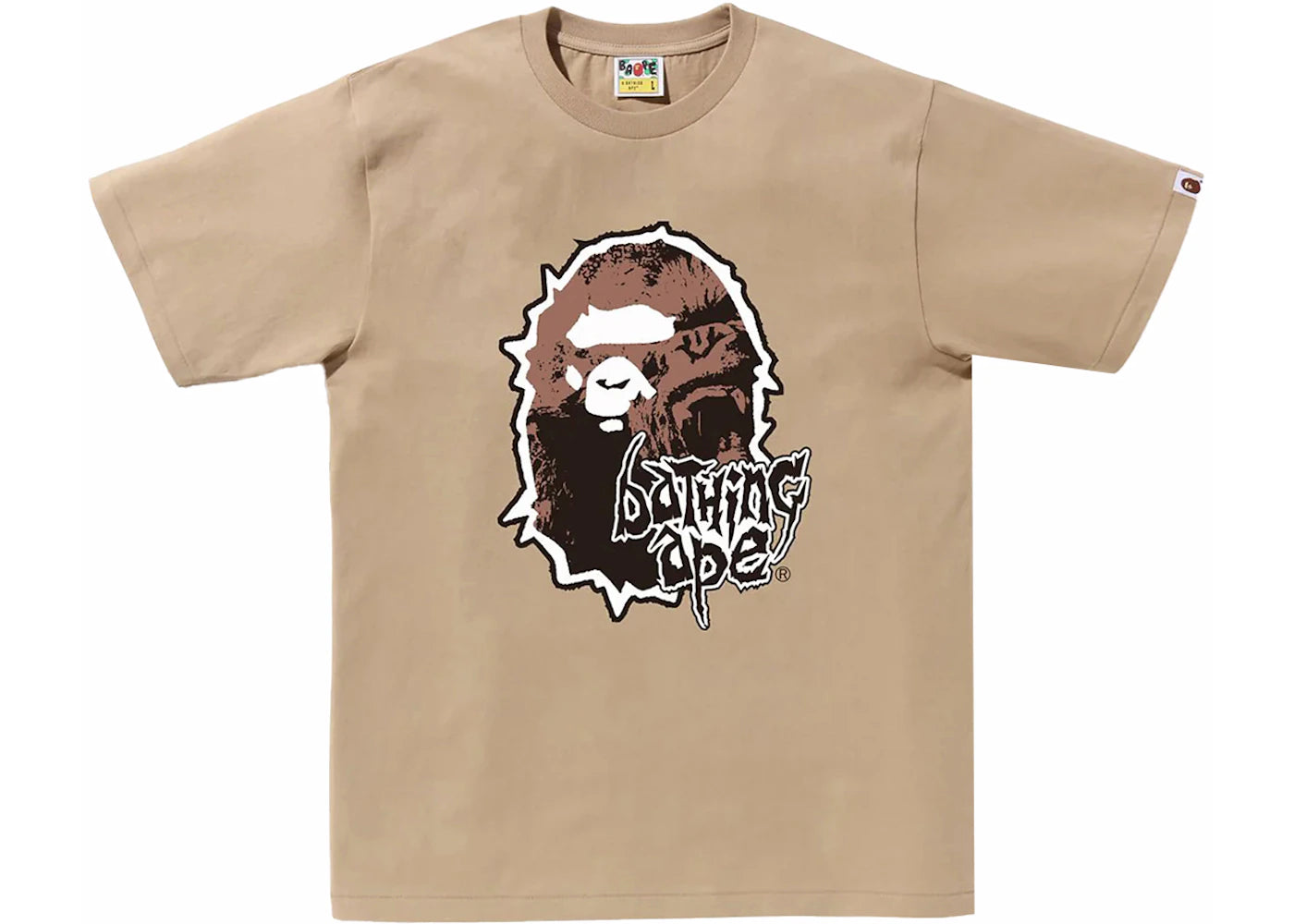 BAPE Mad Ape Head Tee Beige