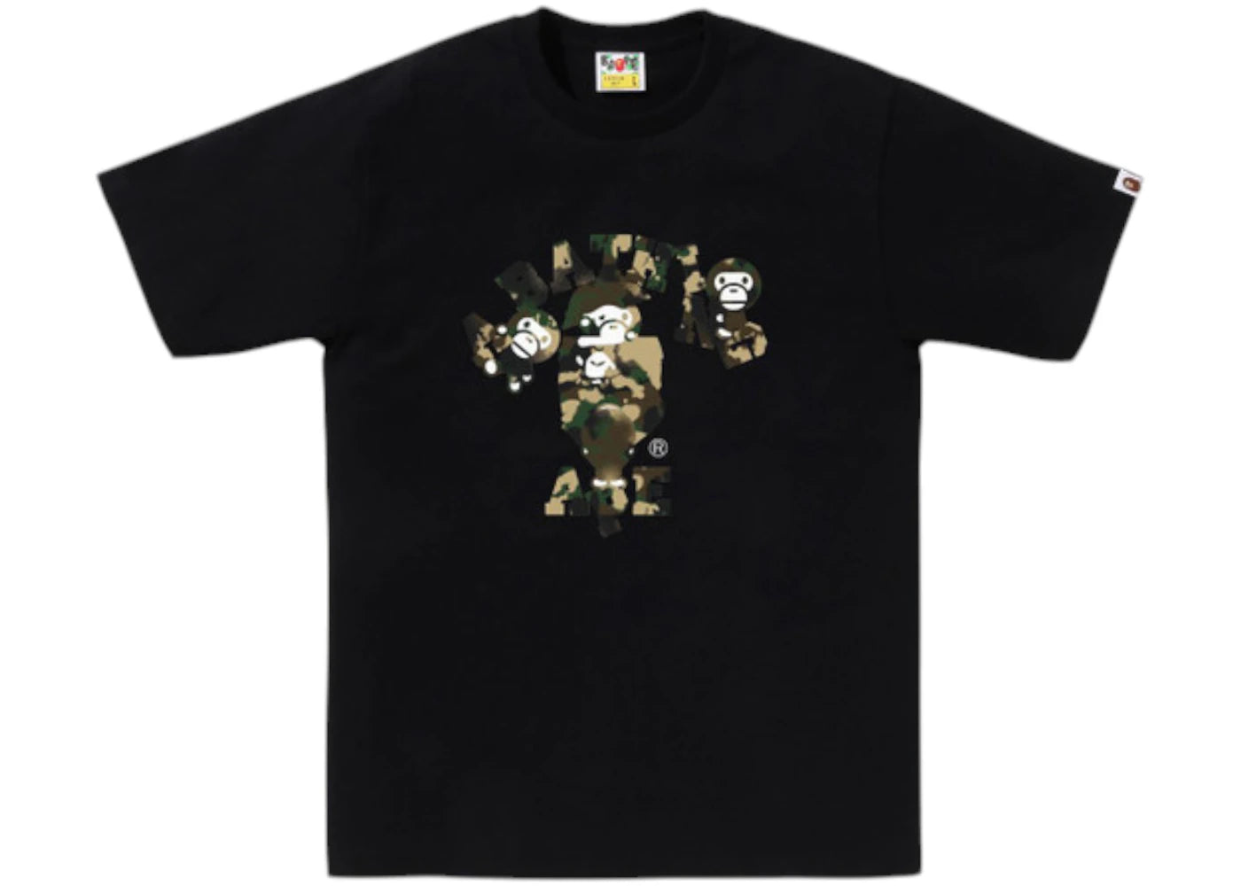 BAPE Map Camo College Milo Tee Black/Green