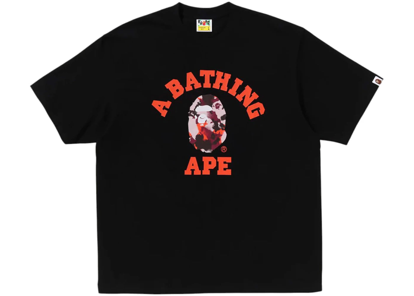 BAPE Map Camo College Relaxed Fit Tee Black