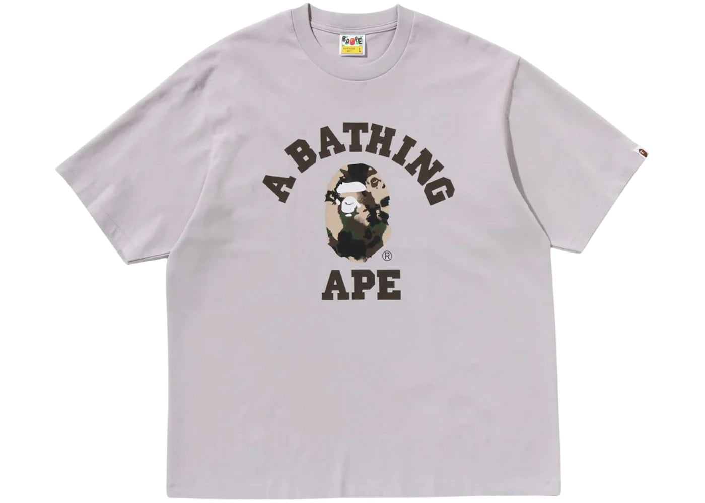 BAPE Map Camo College Relaxed Fit Tee Grey