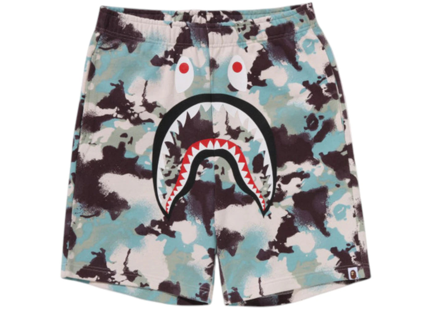 BAPE Map Camo Regular Fit Shark Sweat Shorts Multicolor