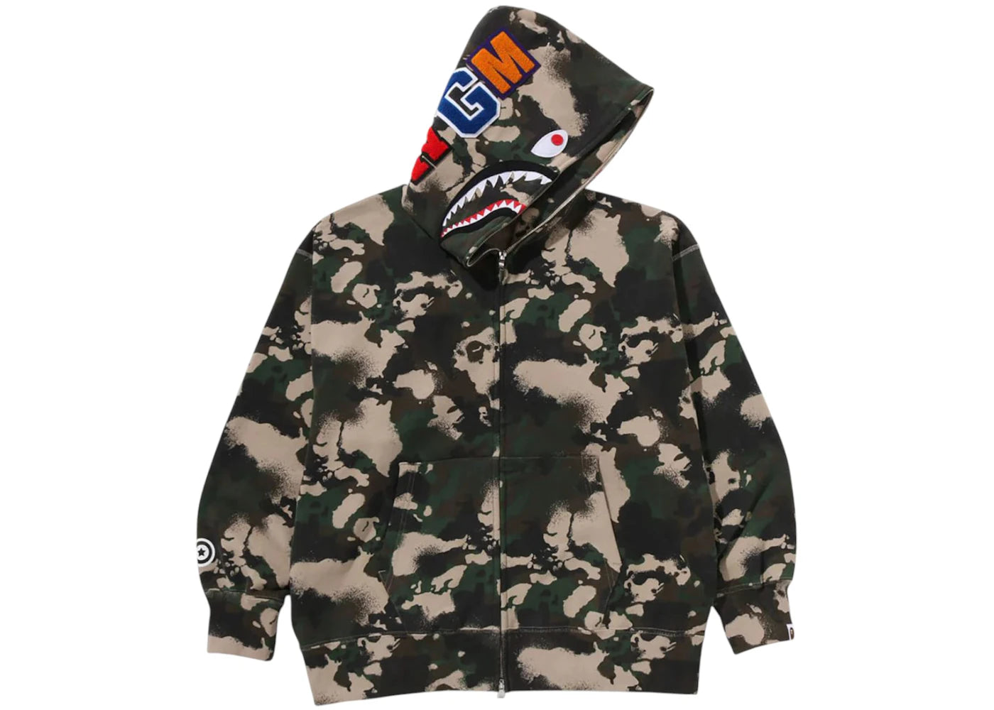 BAPE Map Camo Shark Full Zip Hoodie Green