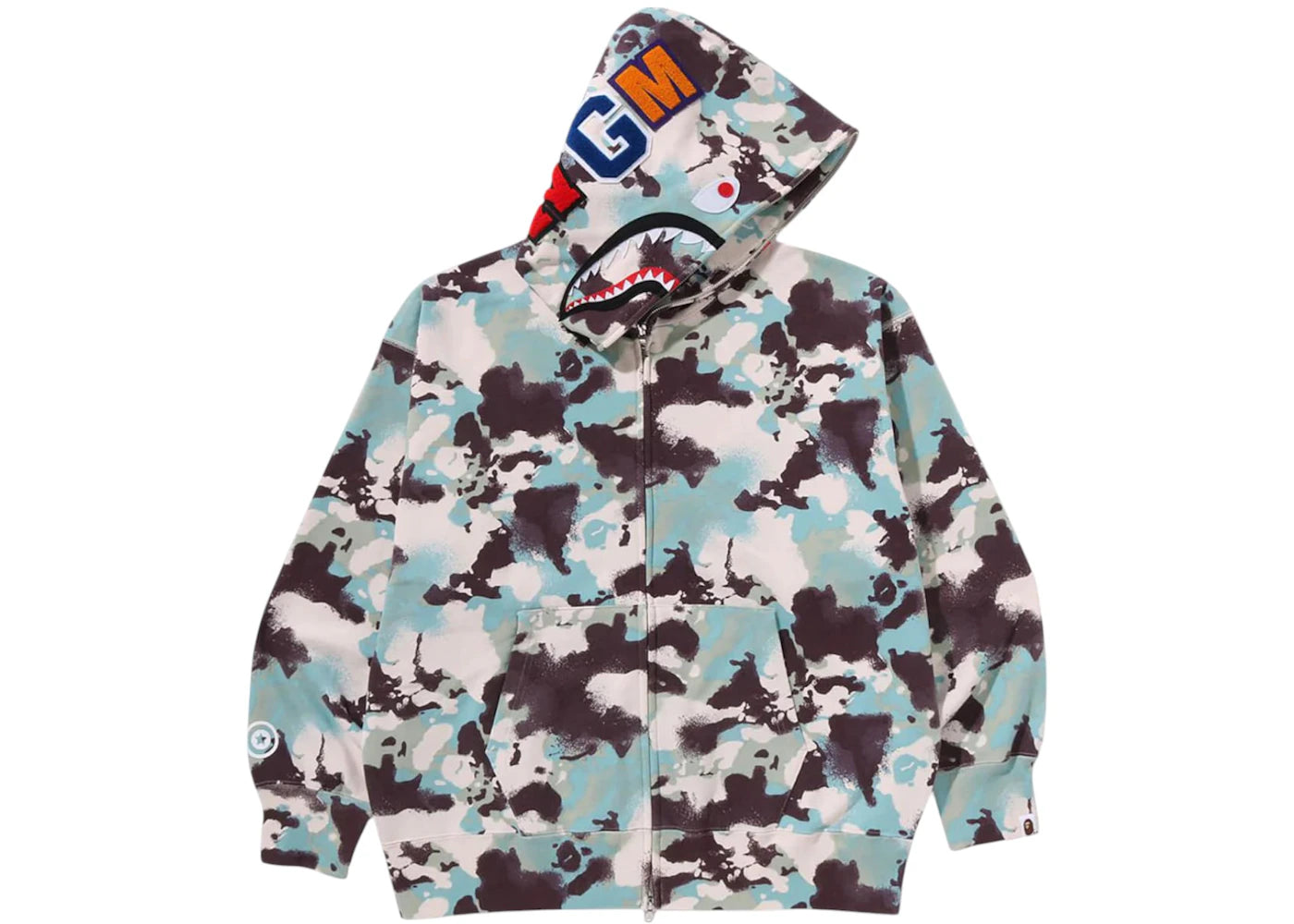 BAPE Map Camo Shark Full Zip Hoodie Multicolor