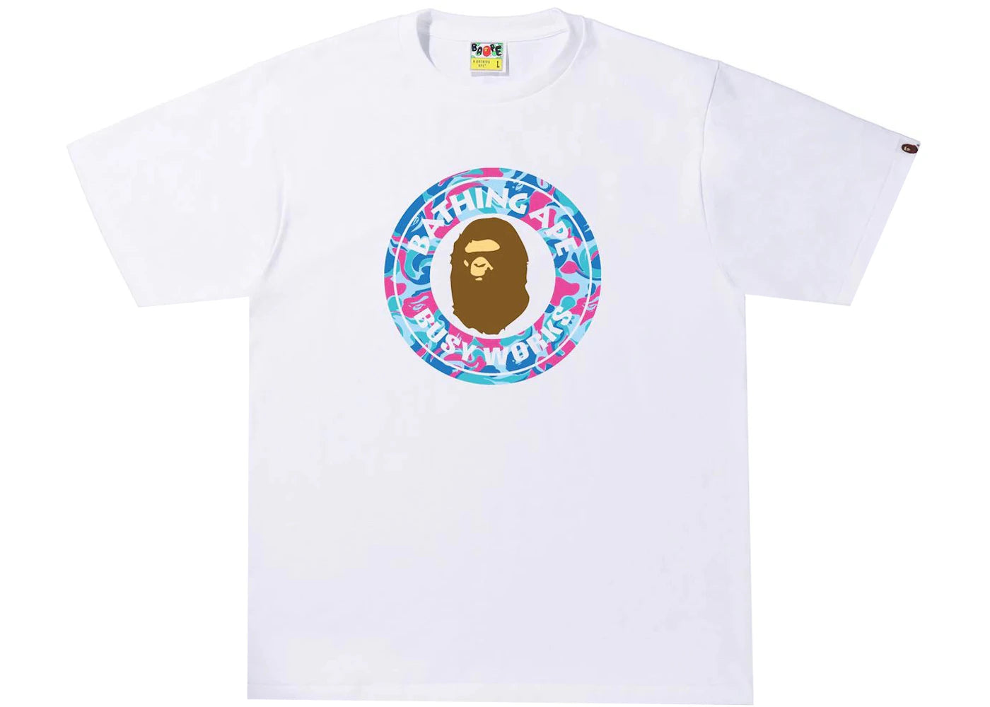 BAPE Marble Camo Busy Works Tee White