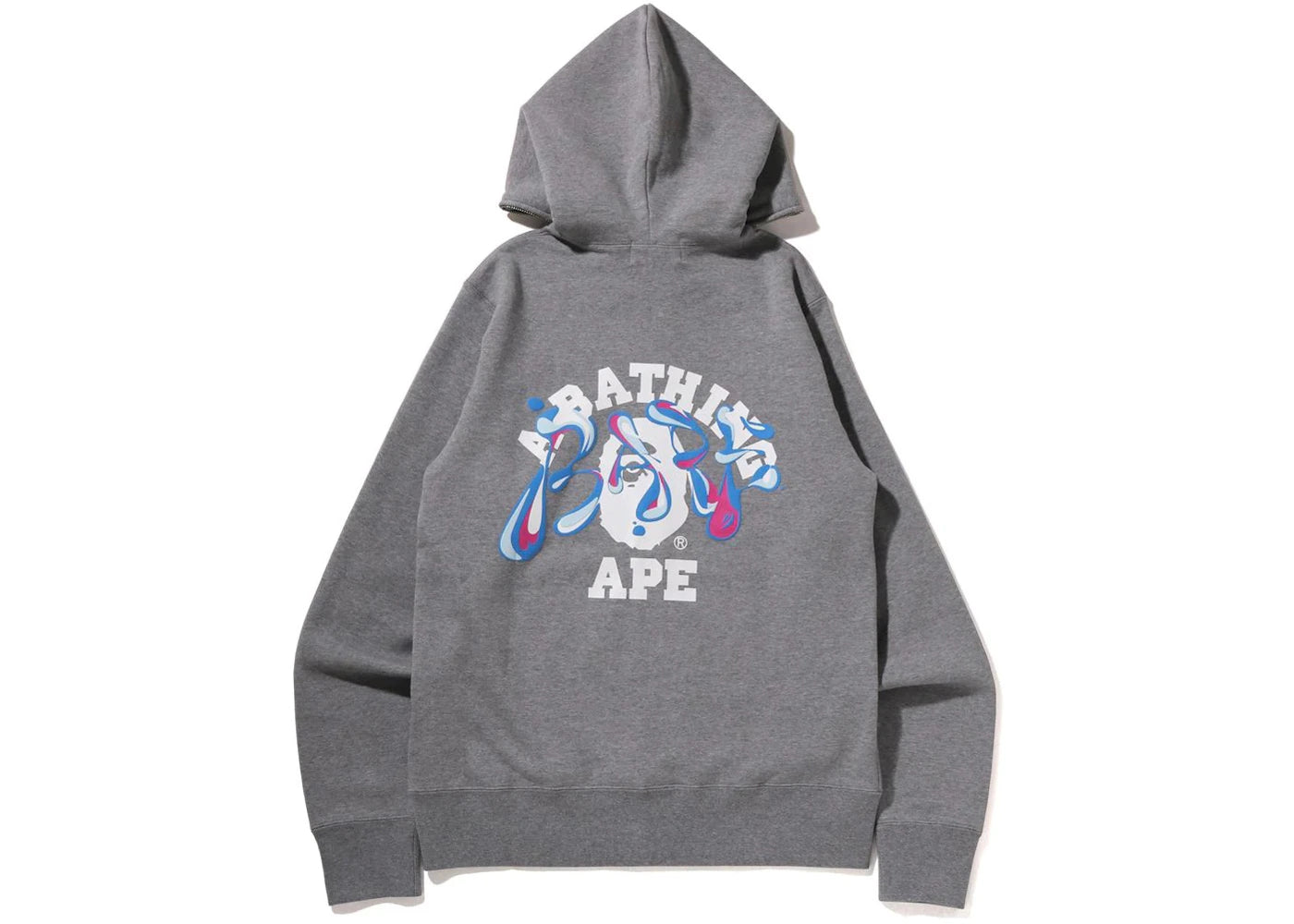 BAPE Marble Camo Liquid College Full Zip Hoodie Gray