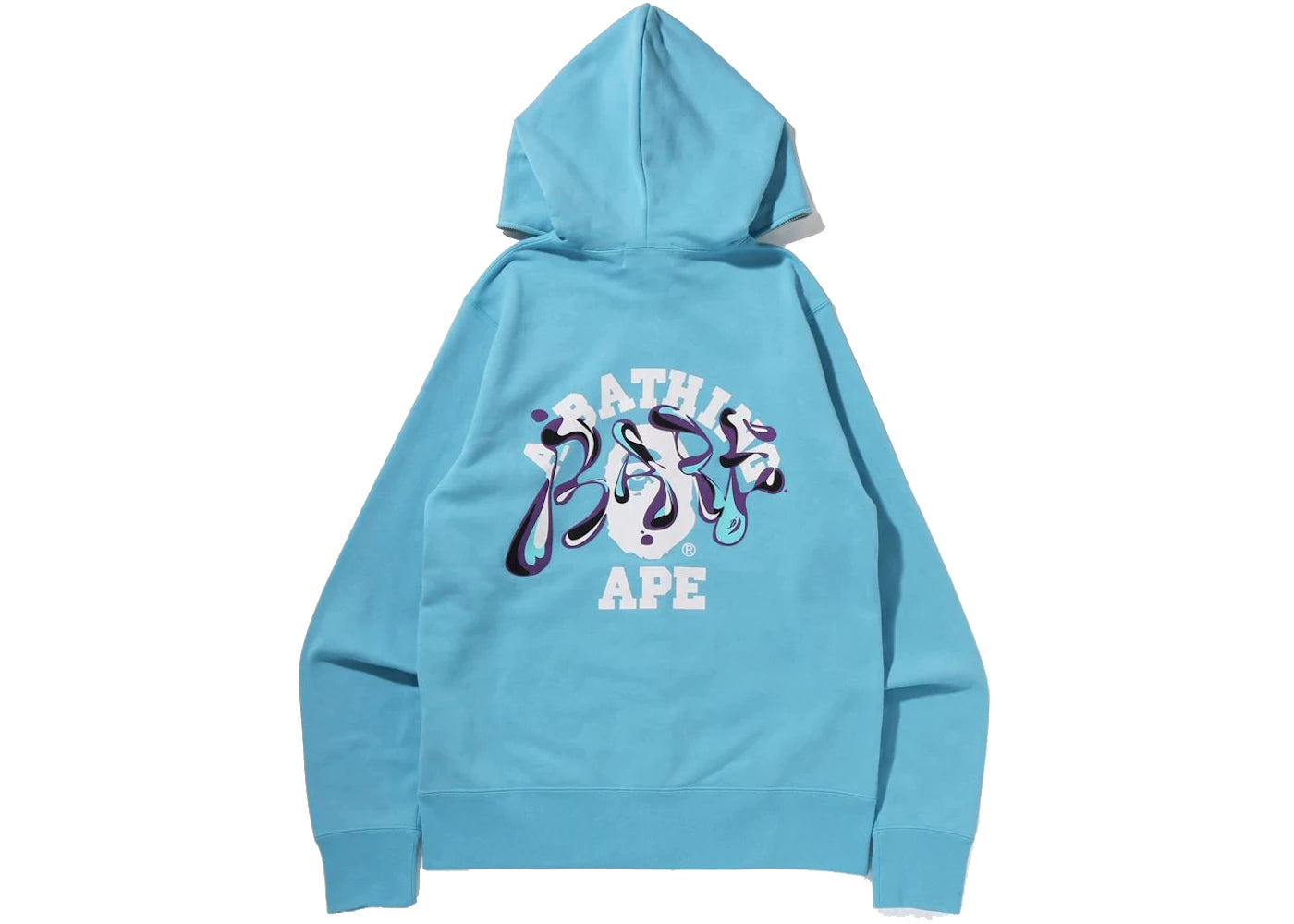 BAPE Marble Camo Liquid College Full Zip Hoodie Sax