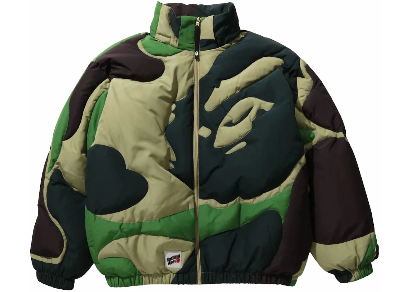 BAPE Mega ABC Camo Detachable Hoodie Puffer Down Jacket Green