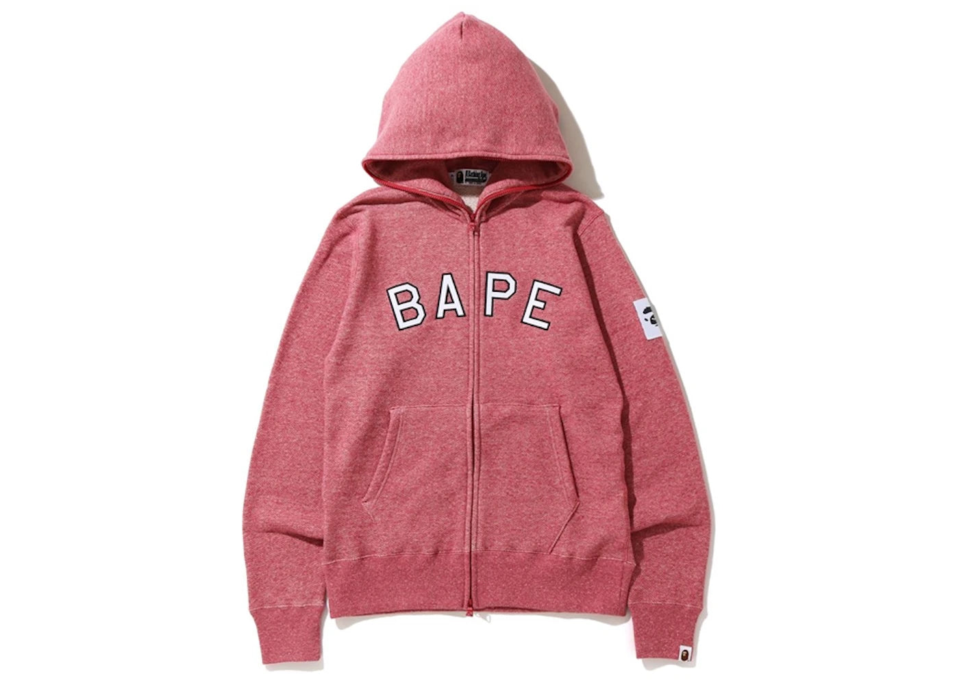 BAPE Melange Full Zip Hoodie Red