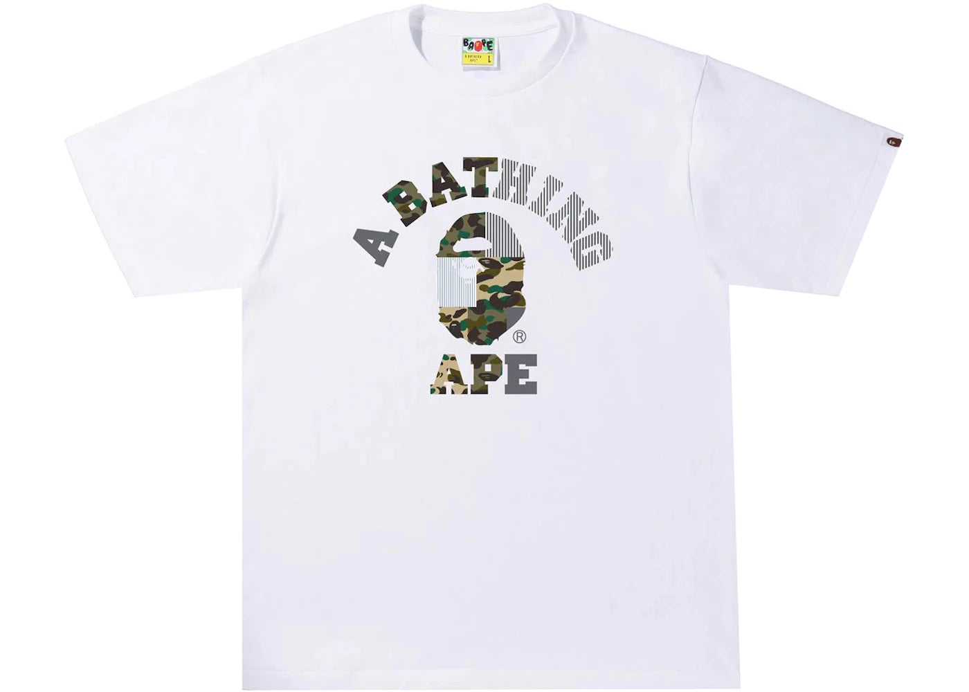 BAPE Military Crazy College Tee White