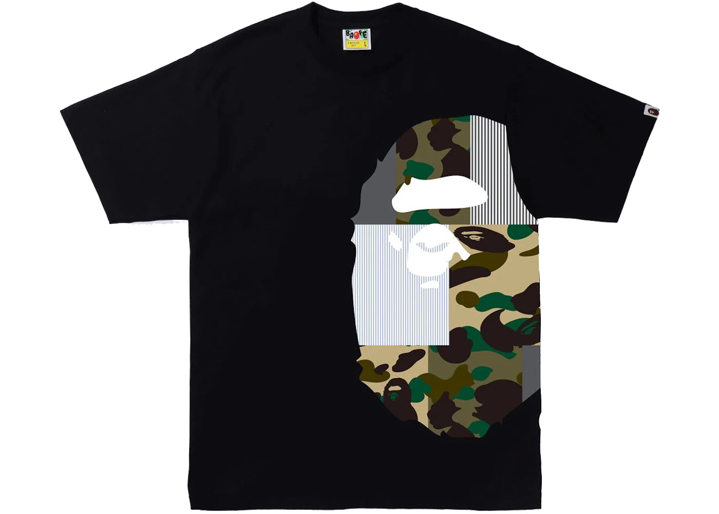 BAPE Military Crazy Side Big Ape Head Tee Black