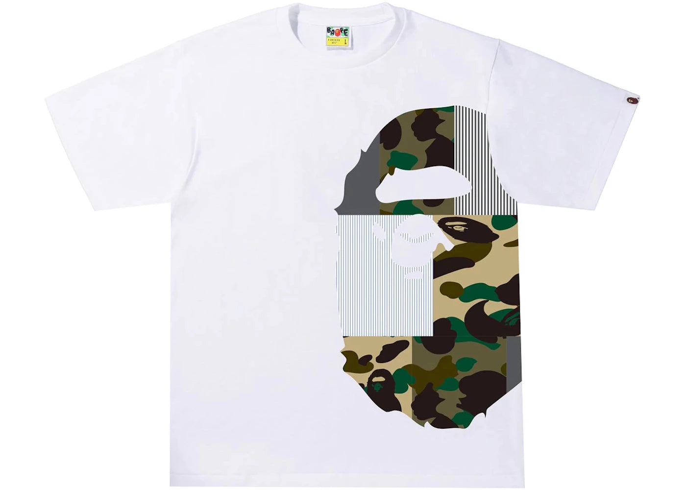 BAPE Military Crazy Side Big Ape Head Tee White