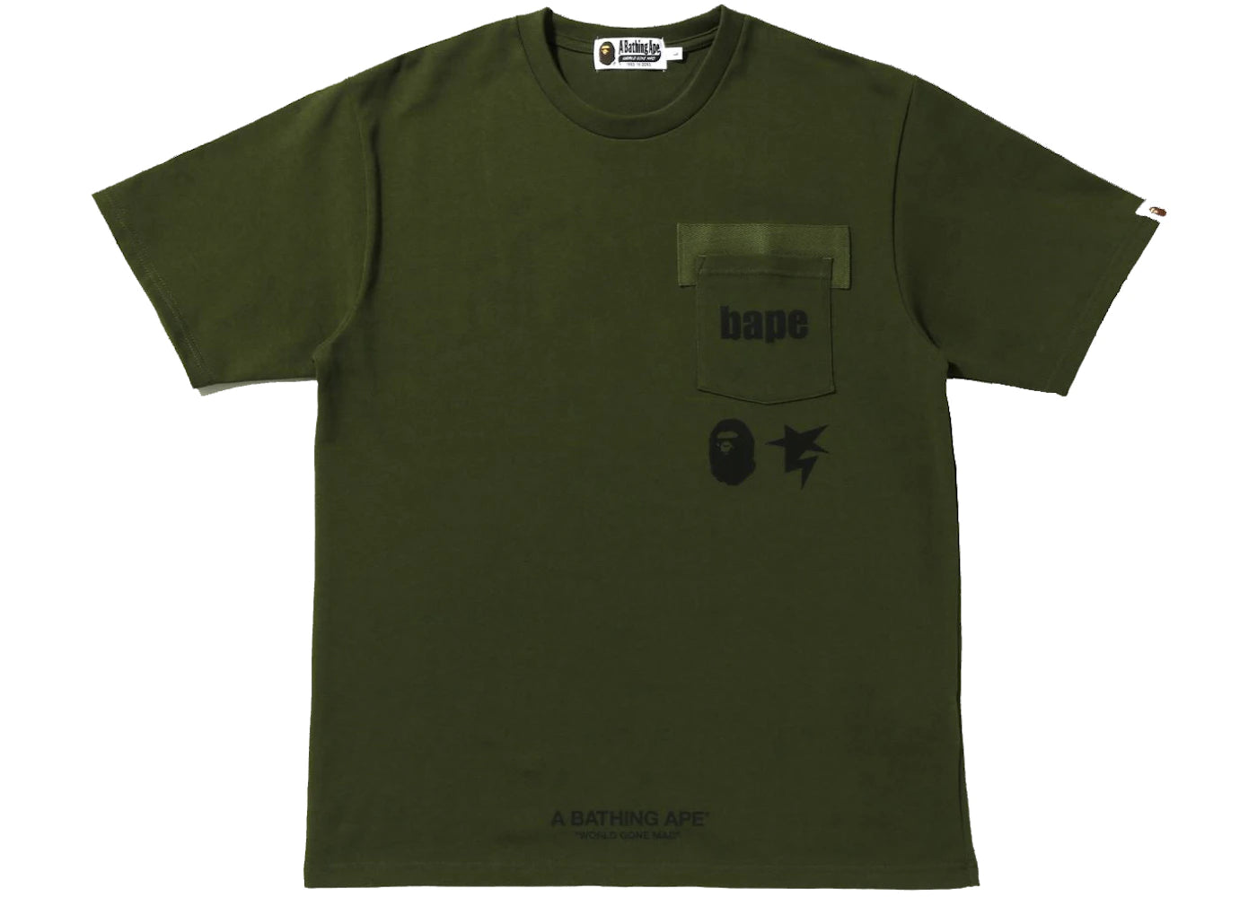 BAPE Military Heavy Weight Pocket Tee Olivedrab